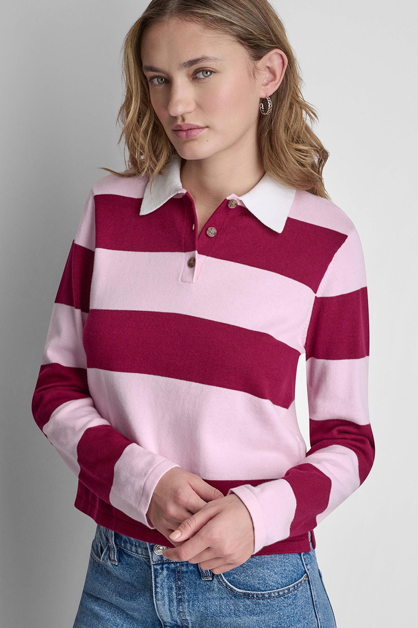 LONG SLEEVE STRIPE POLO View 1 | SALE LONG SLEEVE STRIPE POLO View 1 | SALE