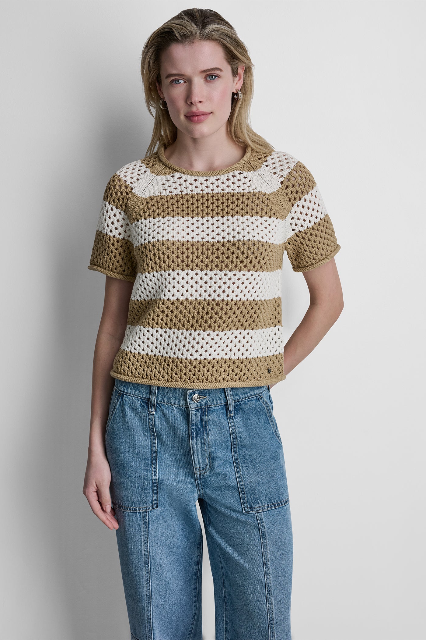 OPEN STITCH STRIPE SWEATER VIEW 2