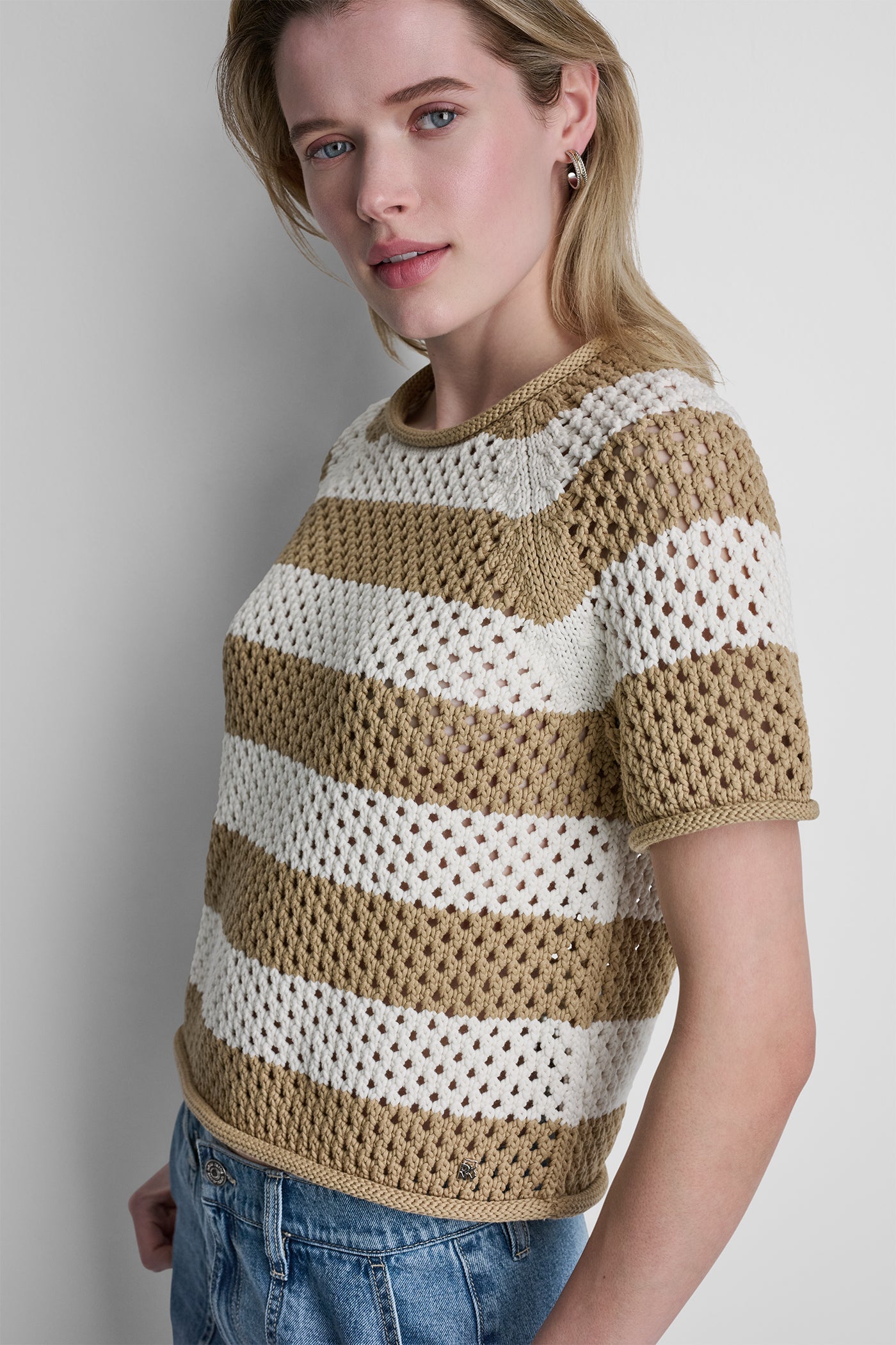 OPEN STITCH STRIPE SWEATER VIEW 2