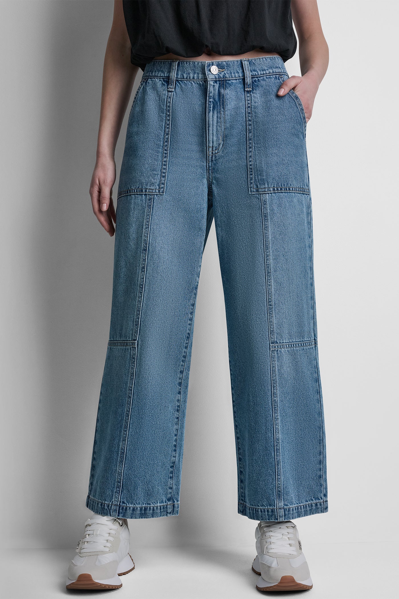 HIGH-RISE WIDE-LEG UTILITY ANKLE JEAN View 2 | DKNY JEANS HIGH-RISE WIDE-LEG UTILITY ANKLE JEAN View 2 | DKNY JEANS