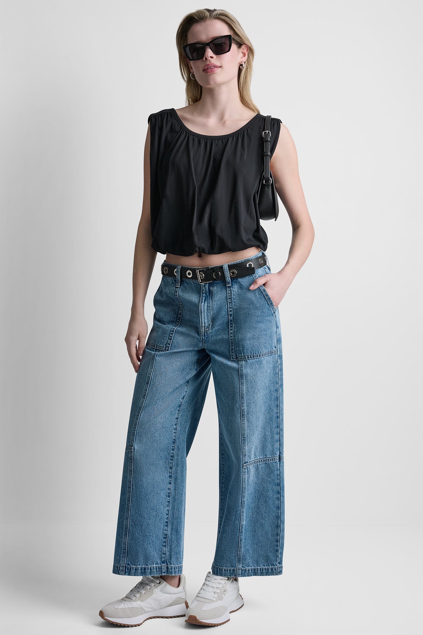 HIGH-RISE WIDE-LEG UTILITY ANKLE JEAN View 1 | DKNY JEANS HIGH-RISE WIDE-LEG UTILITY ANKLE JEAN View 1 | DKNY JEANS