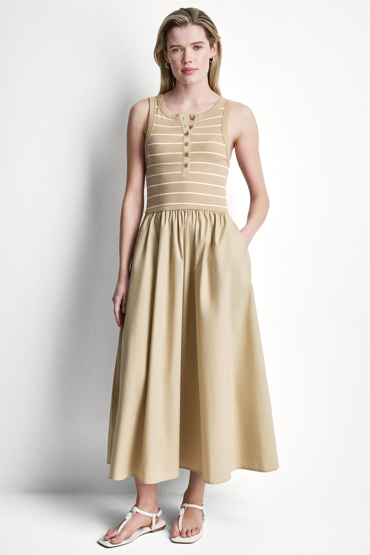 RIB HENLEY TANK MAXI DRESS VIEW 2