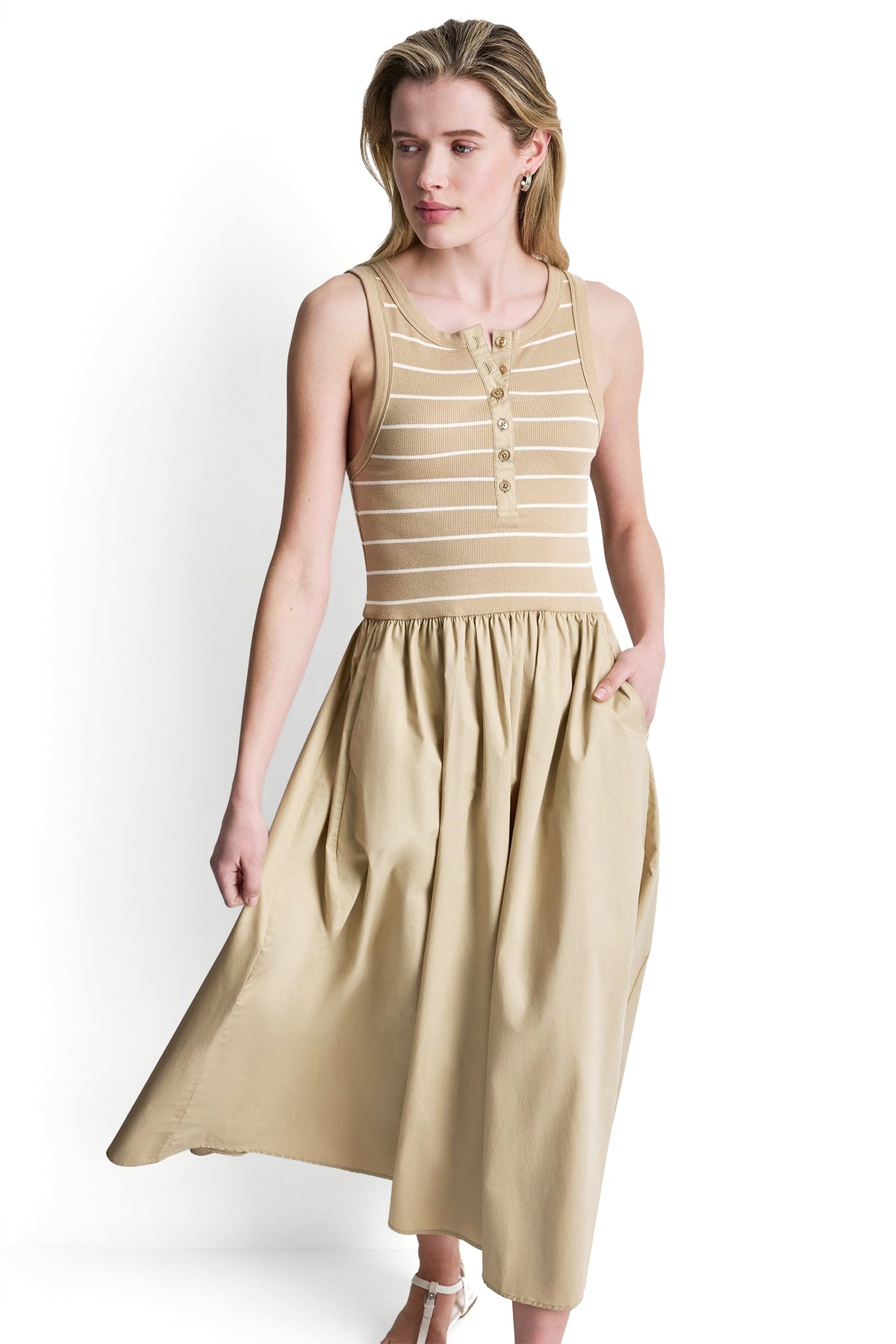 RIB HENLEY TANK MAXI DRESS View 1 | Dresses Under $100 RIB HENLEY TANK MAXI DRESS View 1 | Dresses Under $100