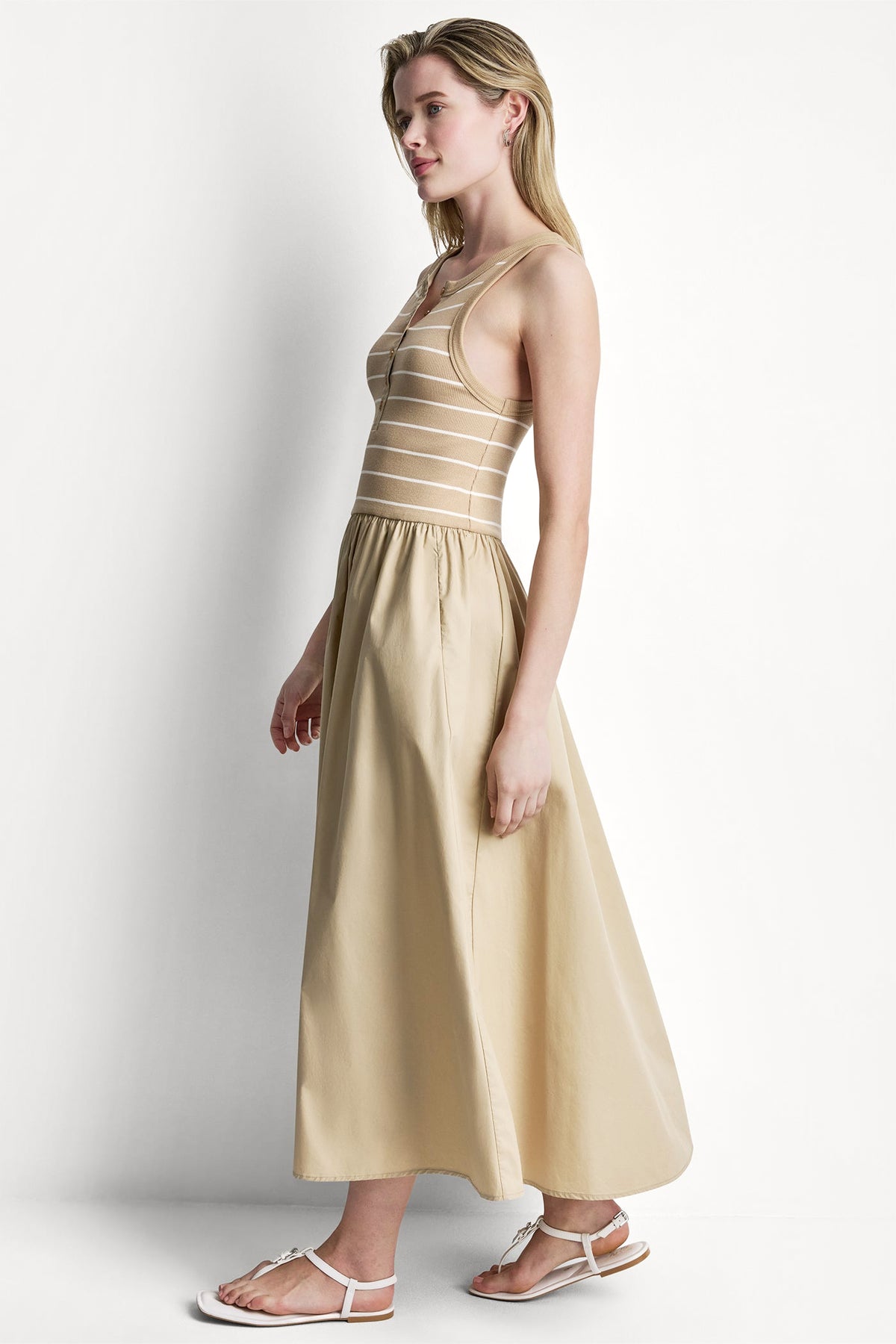 RIB HENLEY TANK MAXI DRESS VIEW 2