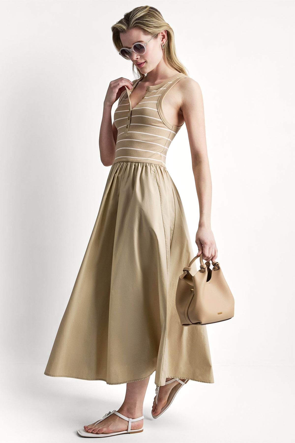 RIB HENLEY TANK MAXI DRESS VIEW 2