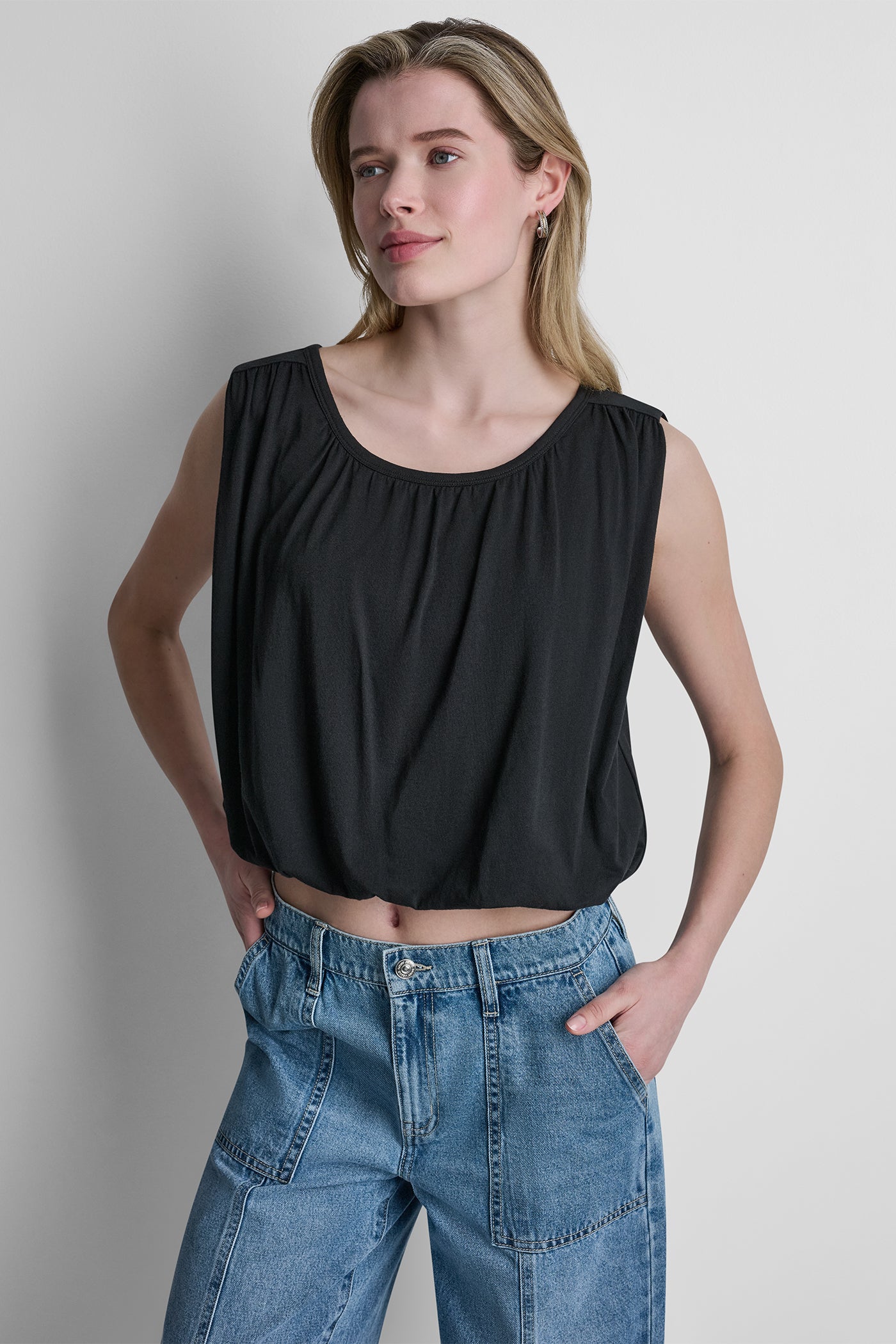 SLEEVELESS RUCHED TOP VIEW 1 SLEEVELESS RUCHED TOP VIEW 1