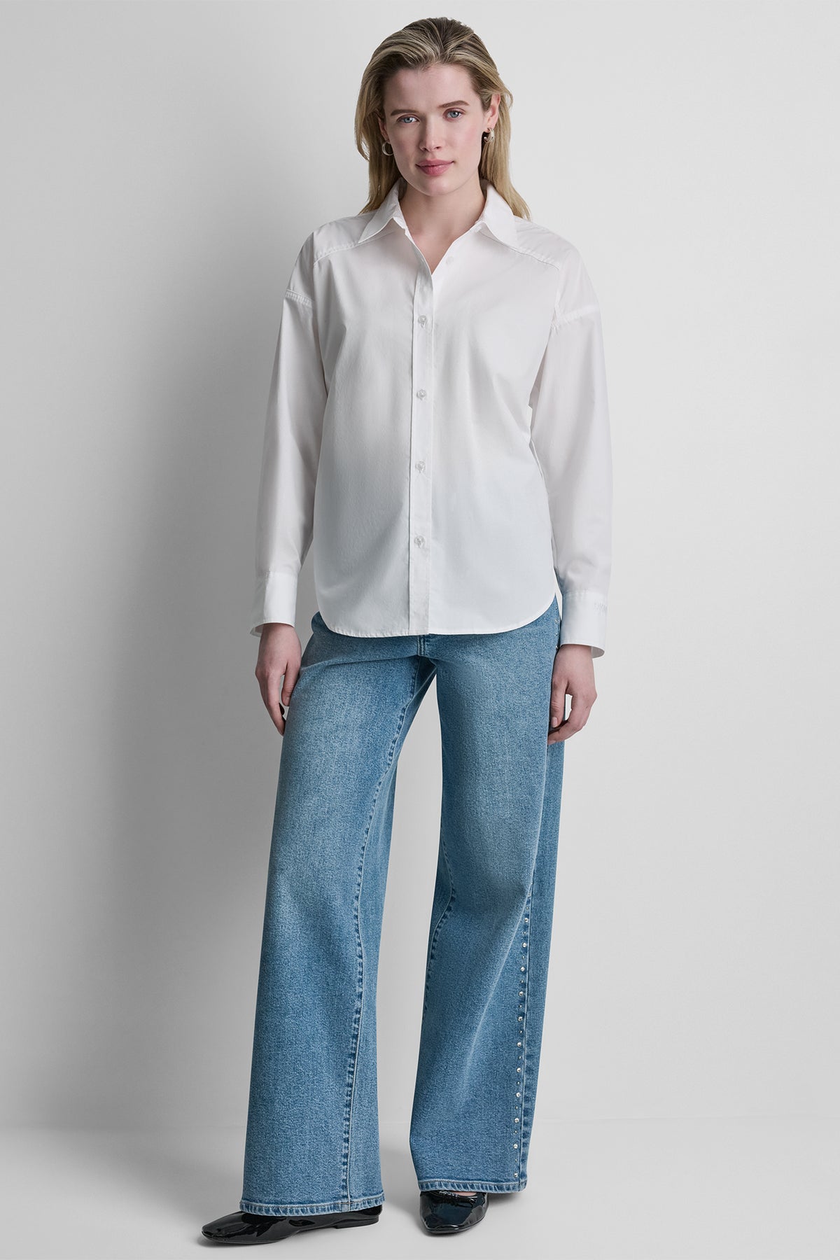 BUTTON FRONT SHIRT WITH FITTED BACK VIEW 2