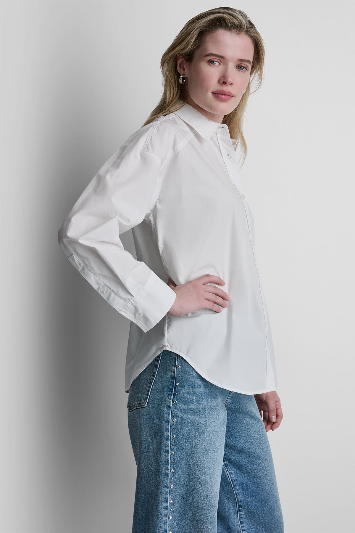 BUTTON FRONT SHIRT WITH FITTED BACK VIEW 2