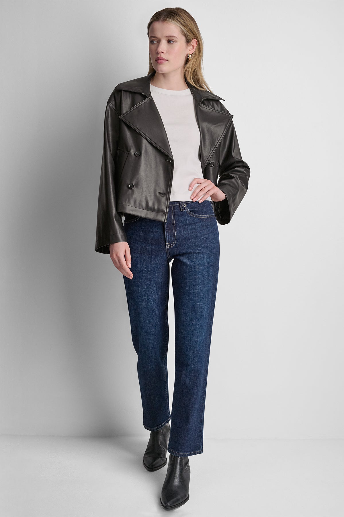 DOUBLE BREASTED FAUX LEATHER JACKET View 2 | All Products DOUBLE BREASTED FAUX LEATHER JACKET View 2 | All Products