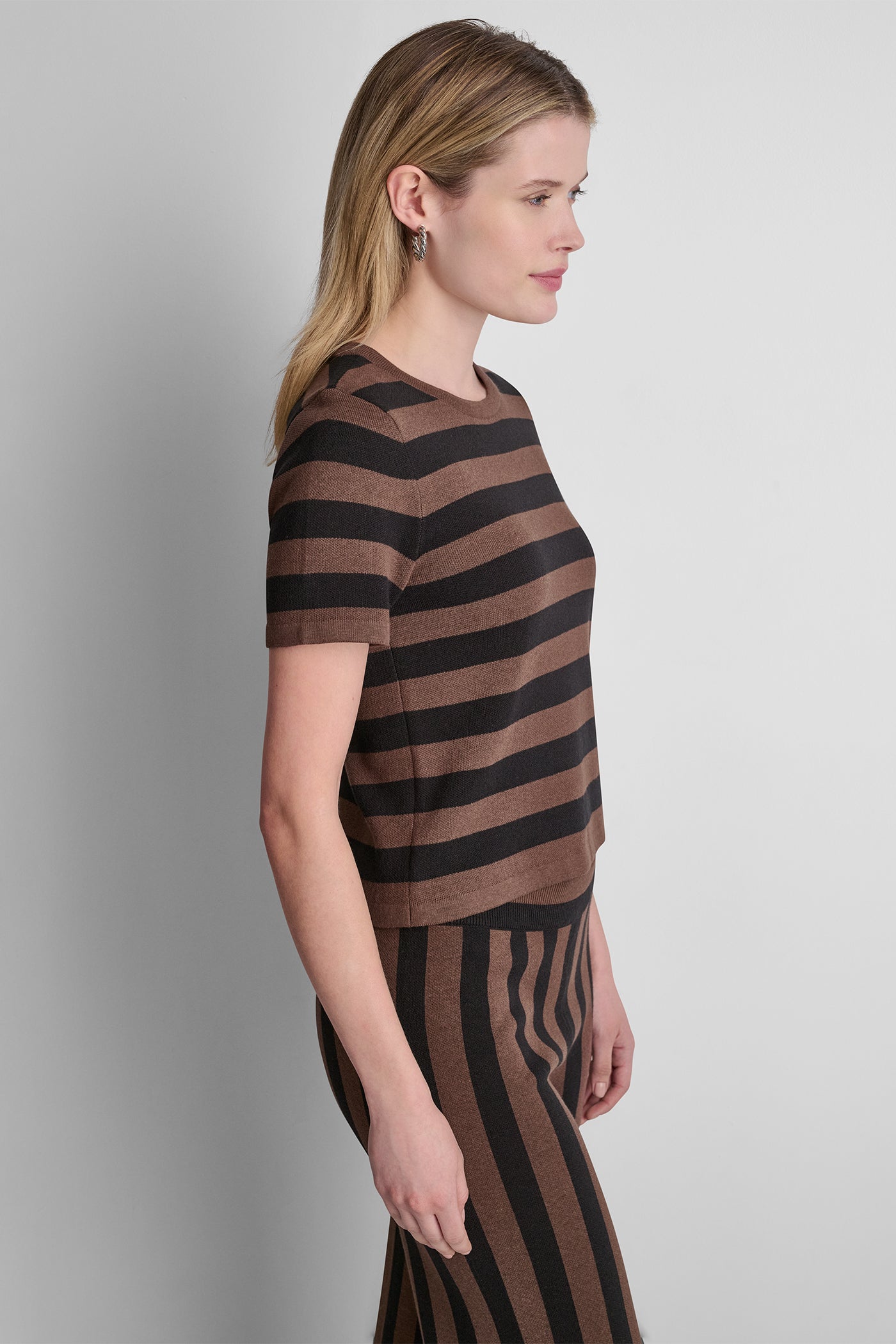 SHORT SLEEVE STRIPE SWEATER View 2 | Under $75 SHORT SLEEVE STRIPE SWEATER View 2 | Under $75