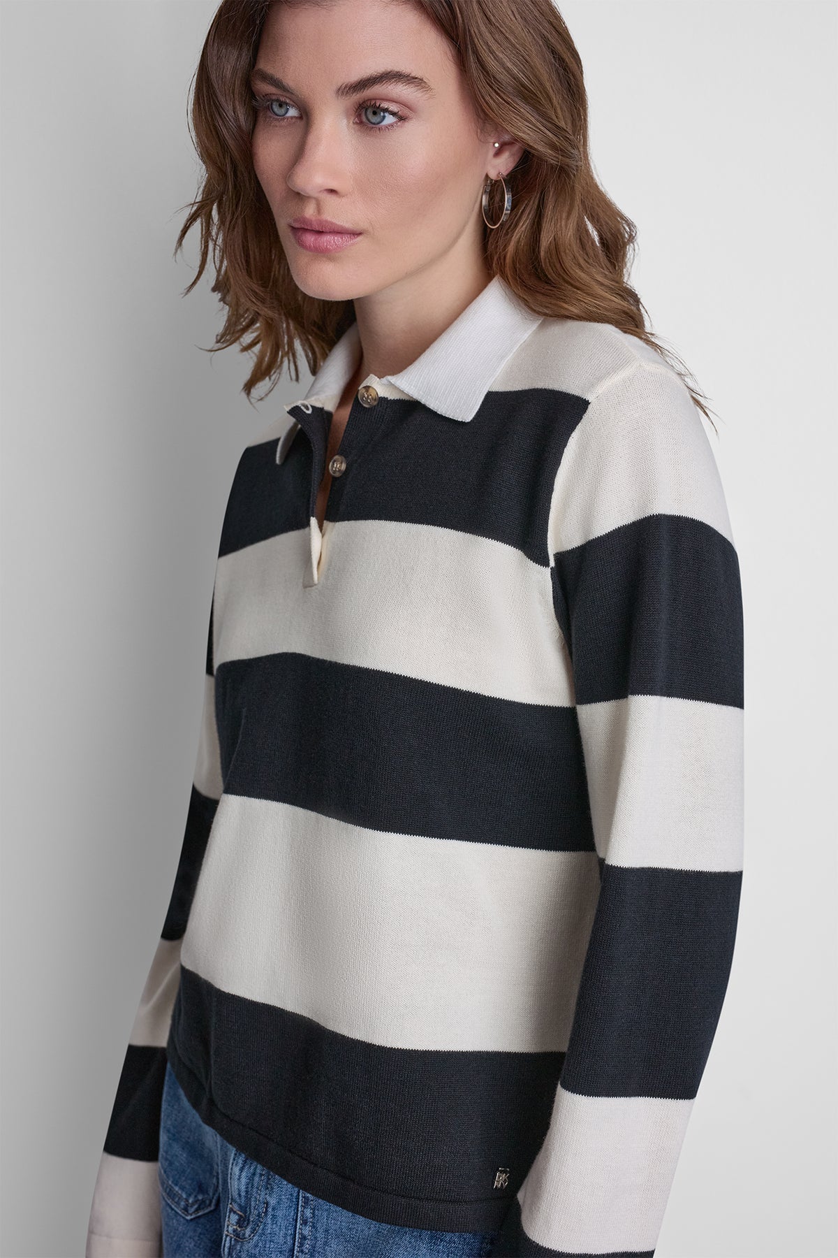LONG SLEEVE STRIPE POLO VIEW 2