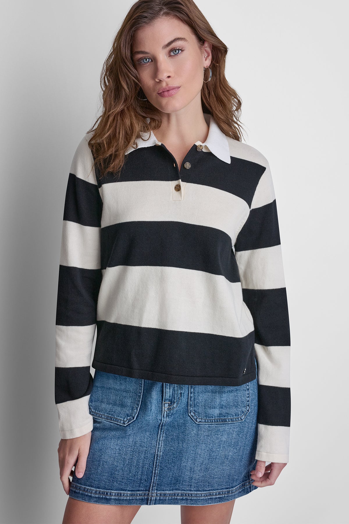 LONG SLEEVE STRIPE POLO VIEW 2