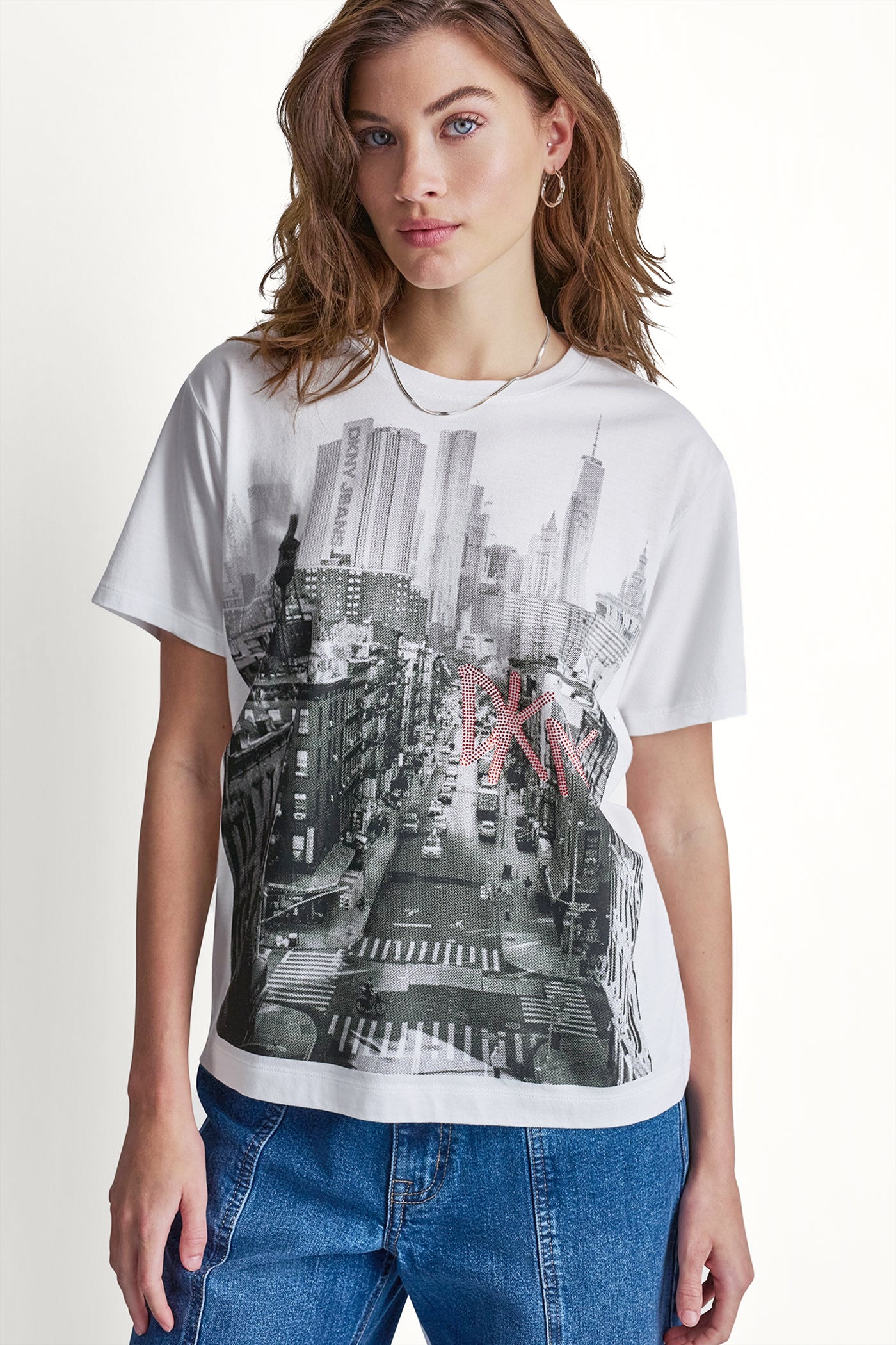 DKNY RHINESTONE NY STREETS LOGO TEE View 1 | SALE DKNY RHINESTONE NY STREETS LOGO TEE View 1 | SALE
