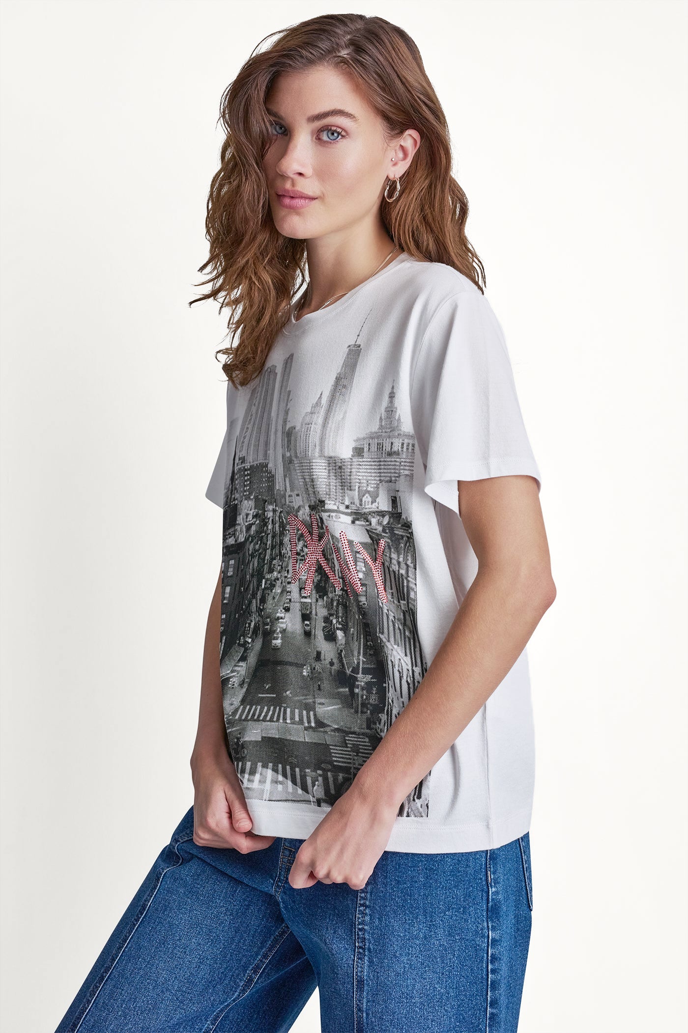 DKNY RHINESTONE NY STREETS LOGO TEE VIEW 4 | Gifts Under $100 DKNY RHINESTONE NY STREETS LOGO TEE VIEW 4 | Gifts Under $100
