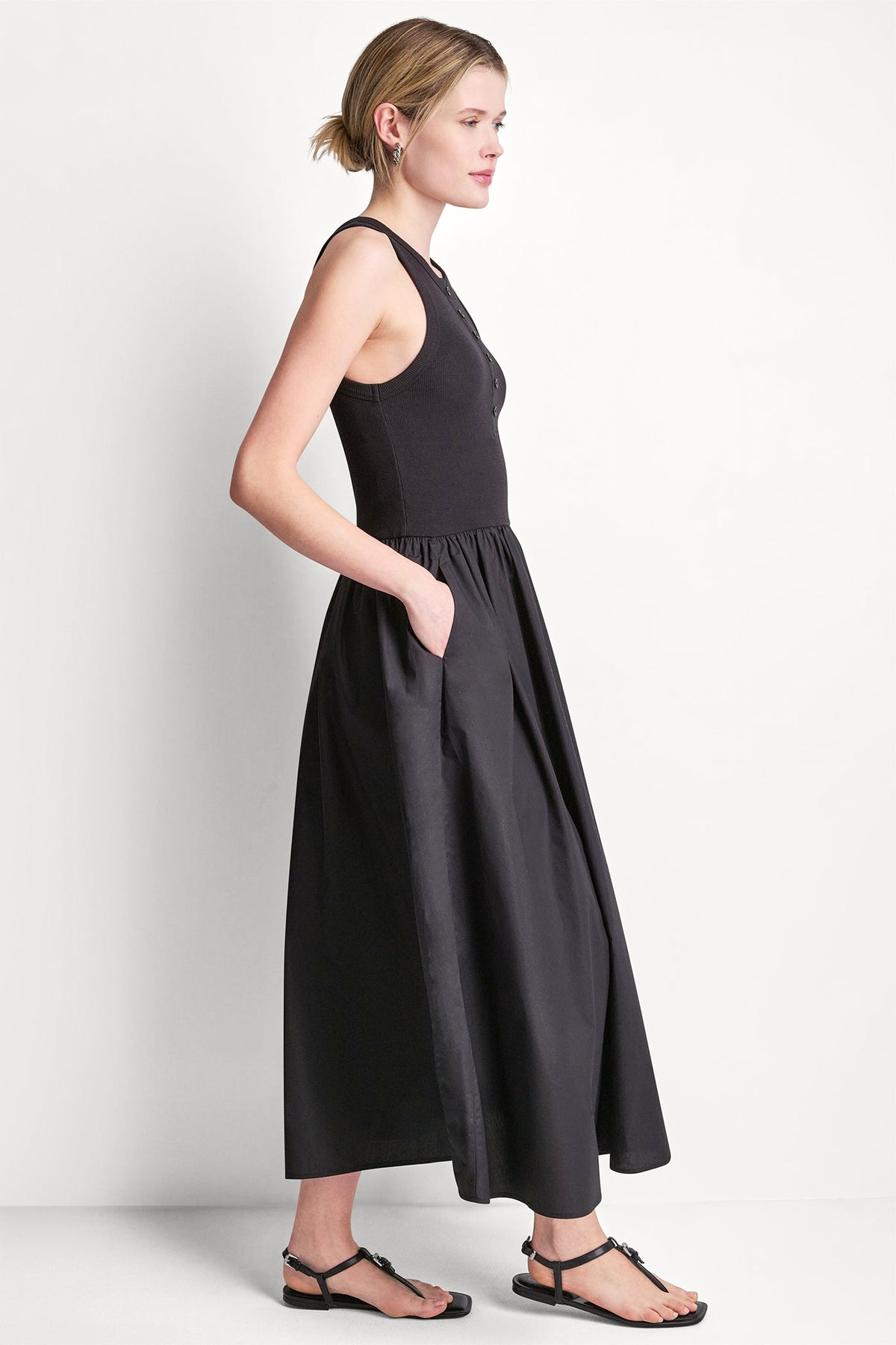 RIB HENLEY TANK MAXI DRESS VIEW 2