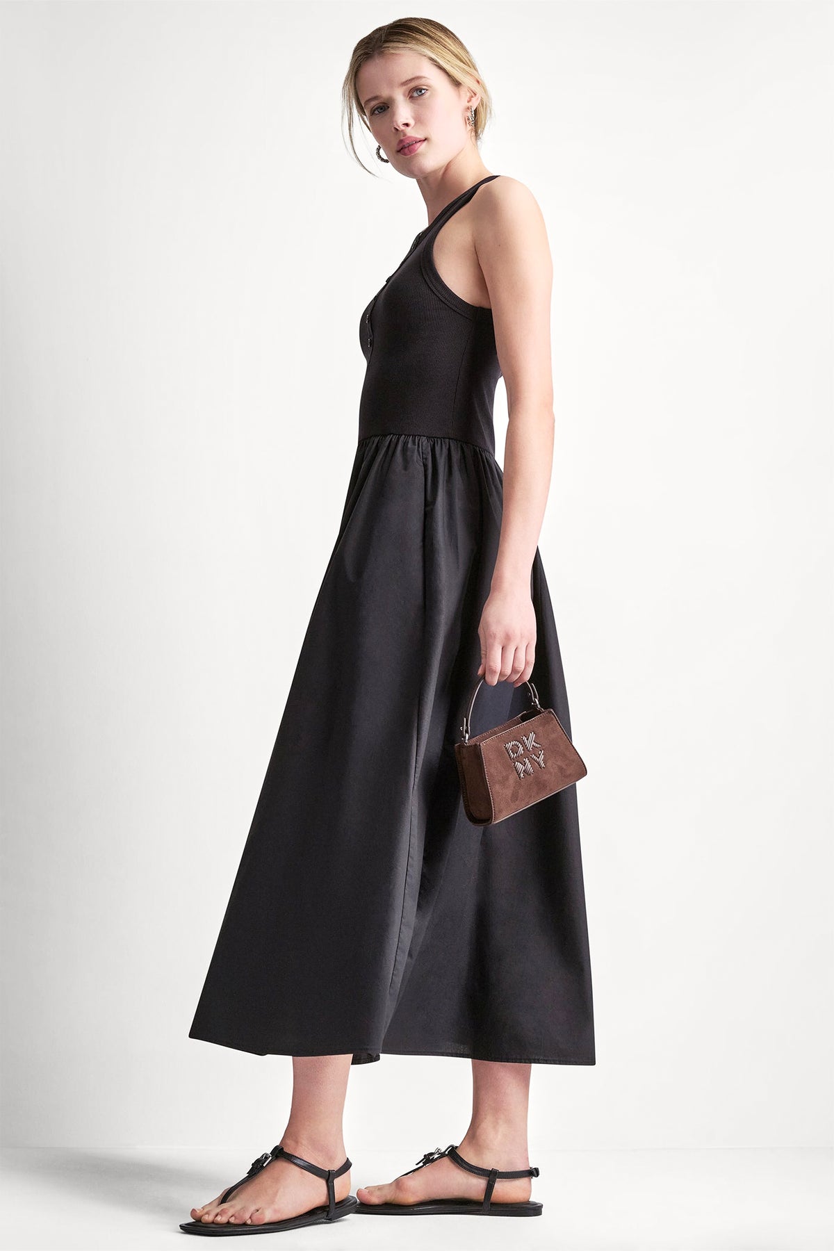 RIB HENLEY TANK MAXI DRESS VIEW 2