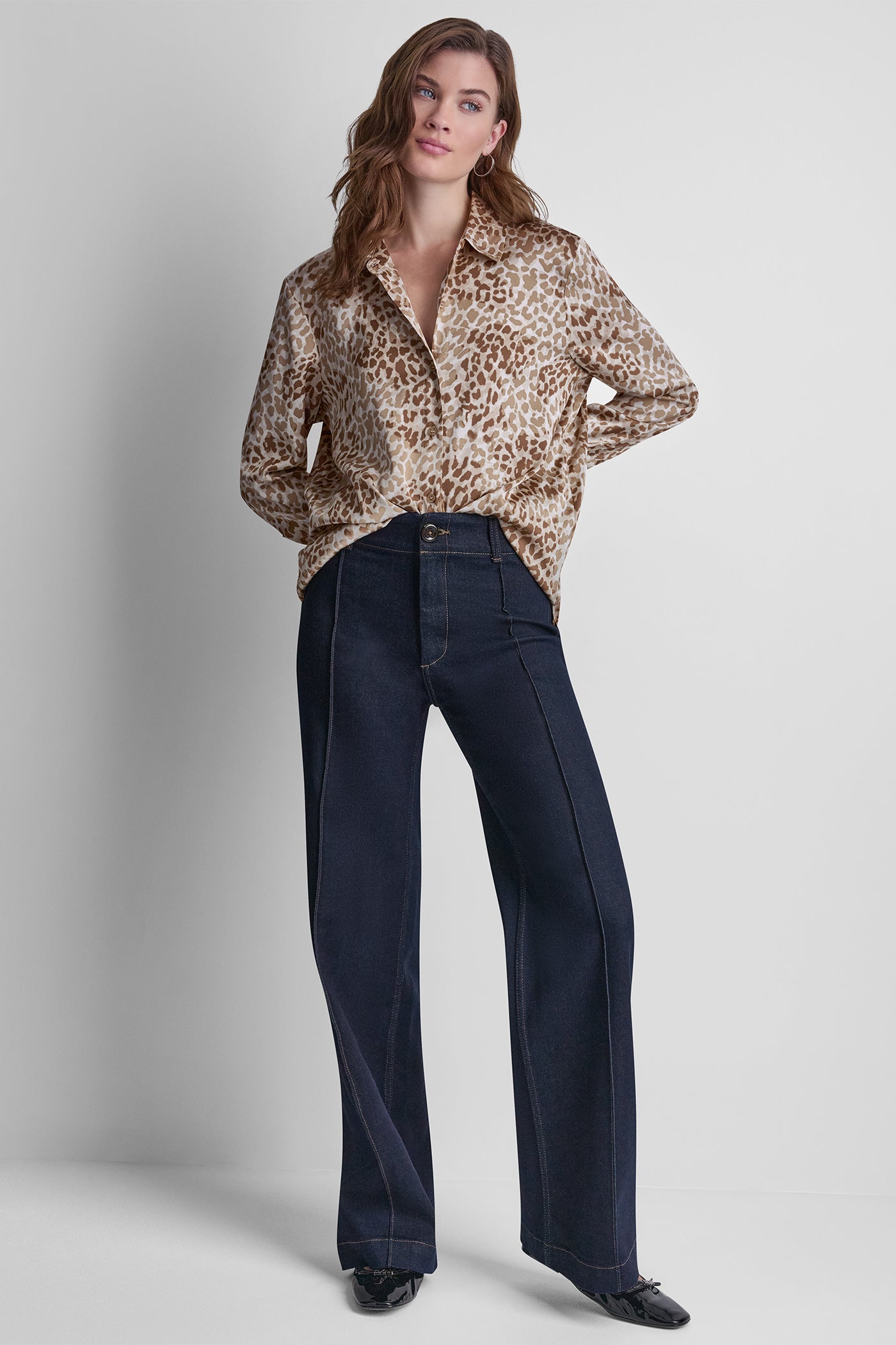 BUTTON FRONT PRINTED BLOUSE View 2 | DKNY JEANS BUTTON FRONT PRINTED BLOUSE View 2 | DKNY JEANS