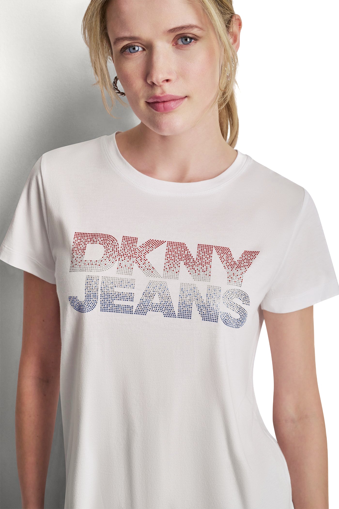 DKNY JEANS STACKED RHINESTONE LOGO TEE View 2 | DKNY JEANS DKNY JEANS STACKED RHINESTONE LOGO TEE View 2 | DKNY JEANS