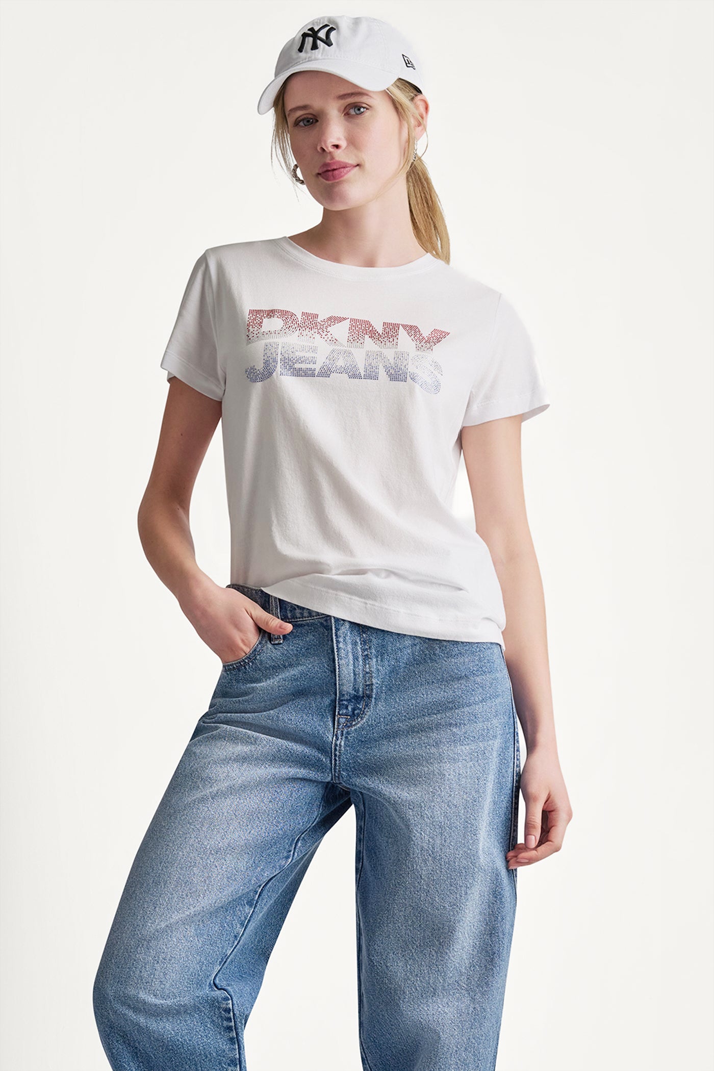 DKNY JEANS STACKED RHINESTONE LOGO TEE View 1 | DKNY JEANS DKNY JEANS STACKED RHINESTONE LOGO TEE View 1 | DKNY JEANS