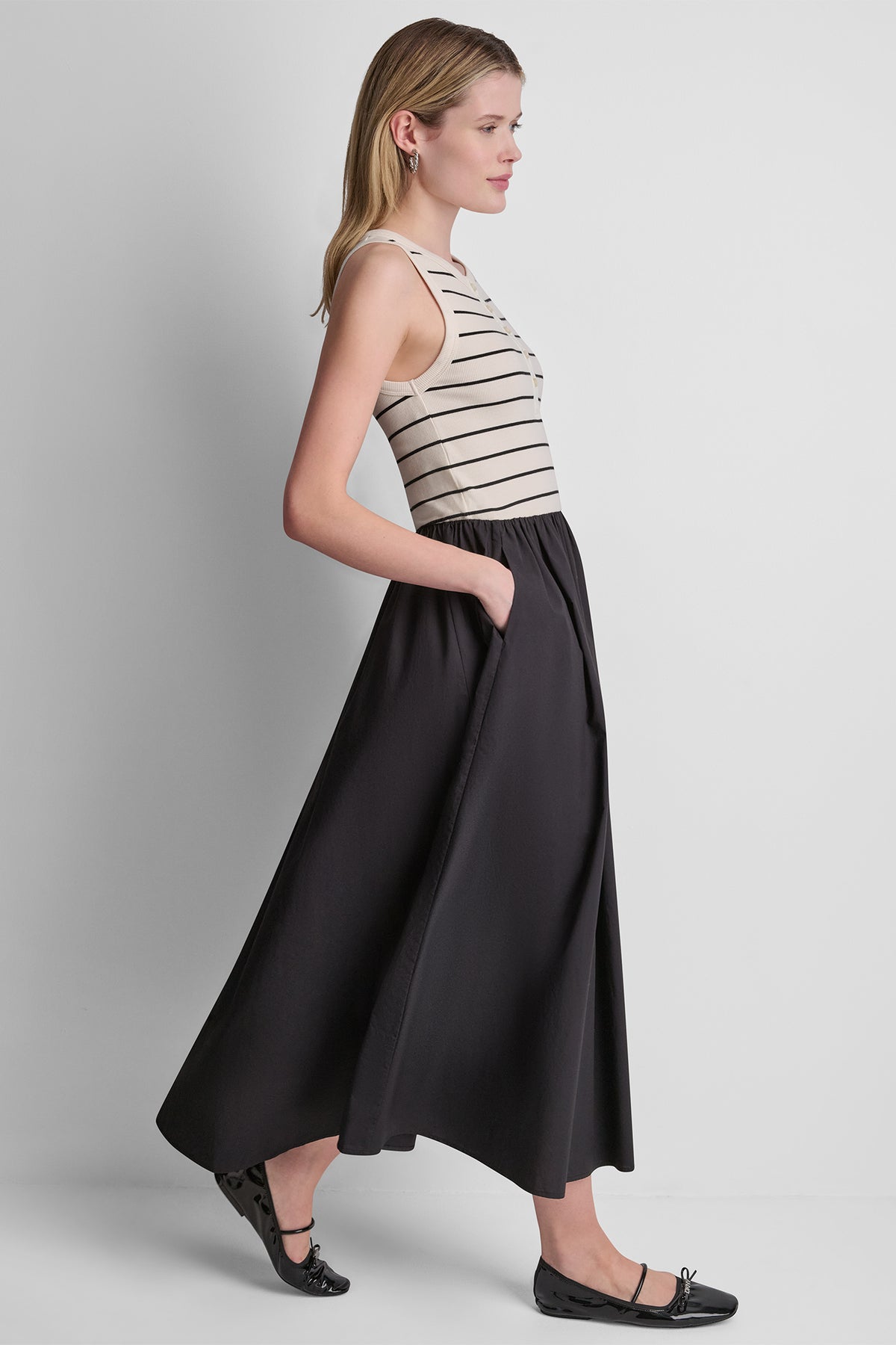 RIB HENLEY TANK MAXI DRESS VIEW 2