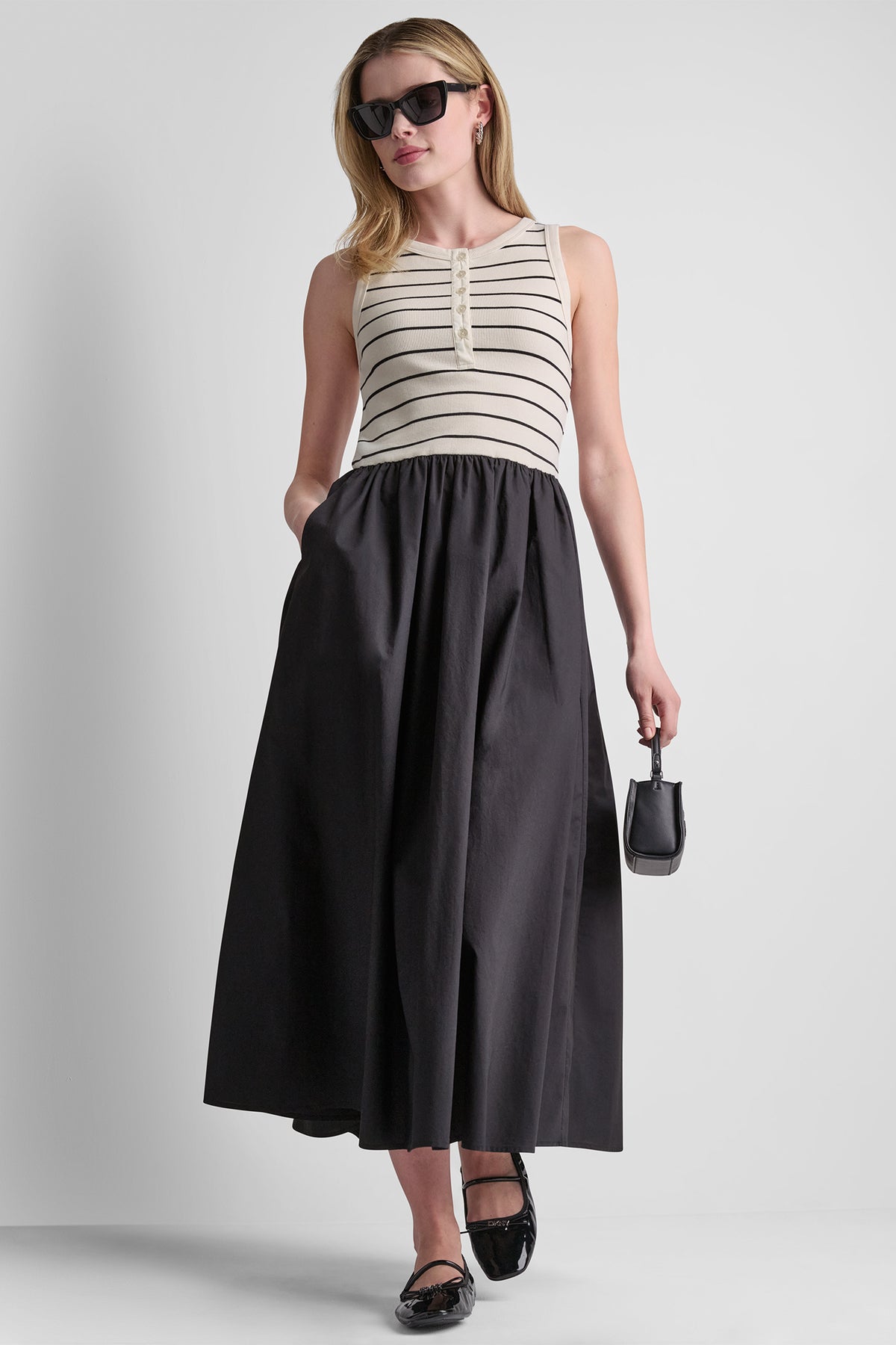RIB HENLEY TANK MAXI DRESS VIEW 2