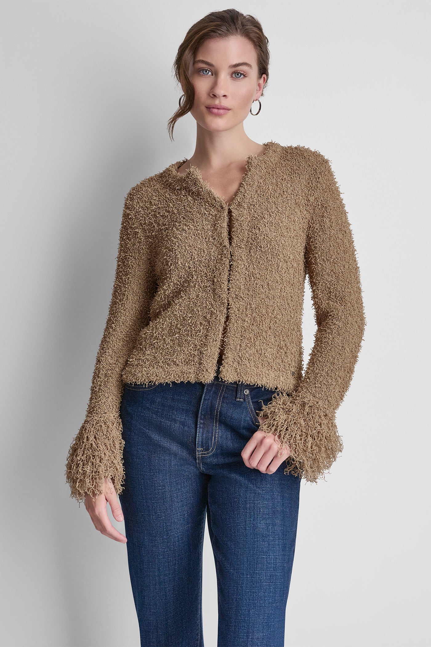 LONG SLEEVE FRINGE CARDIGAN VIEW 2