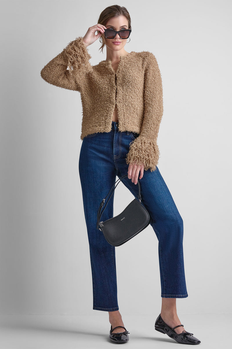 Long Sleeve Fringe Cardigan