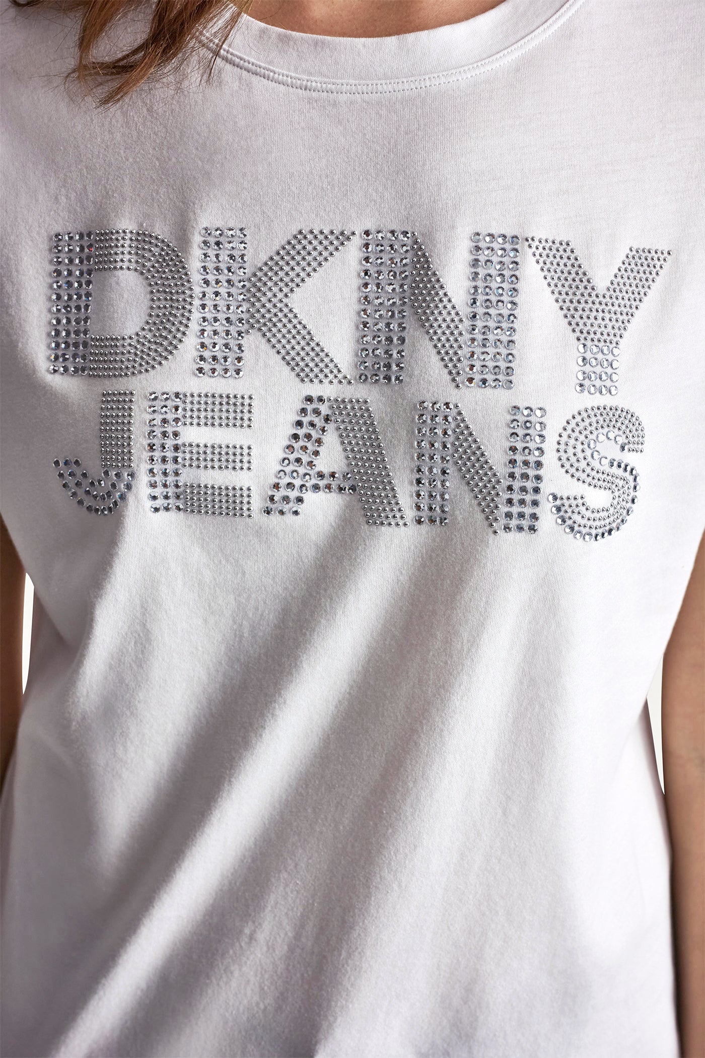DKNY JEANS STACKED RHINESTONE DOME TEE View 2 | Gifts Under $100 DKNY JEANS STACKED RHINESTONE DOME TEE View 2 | Gifts Under $100