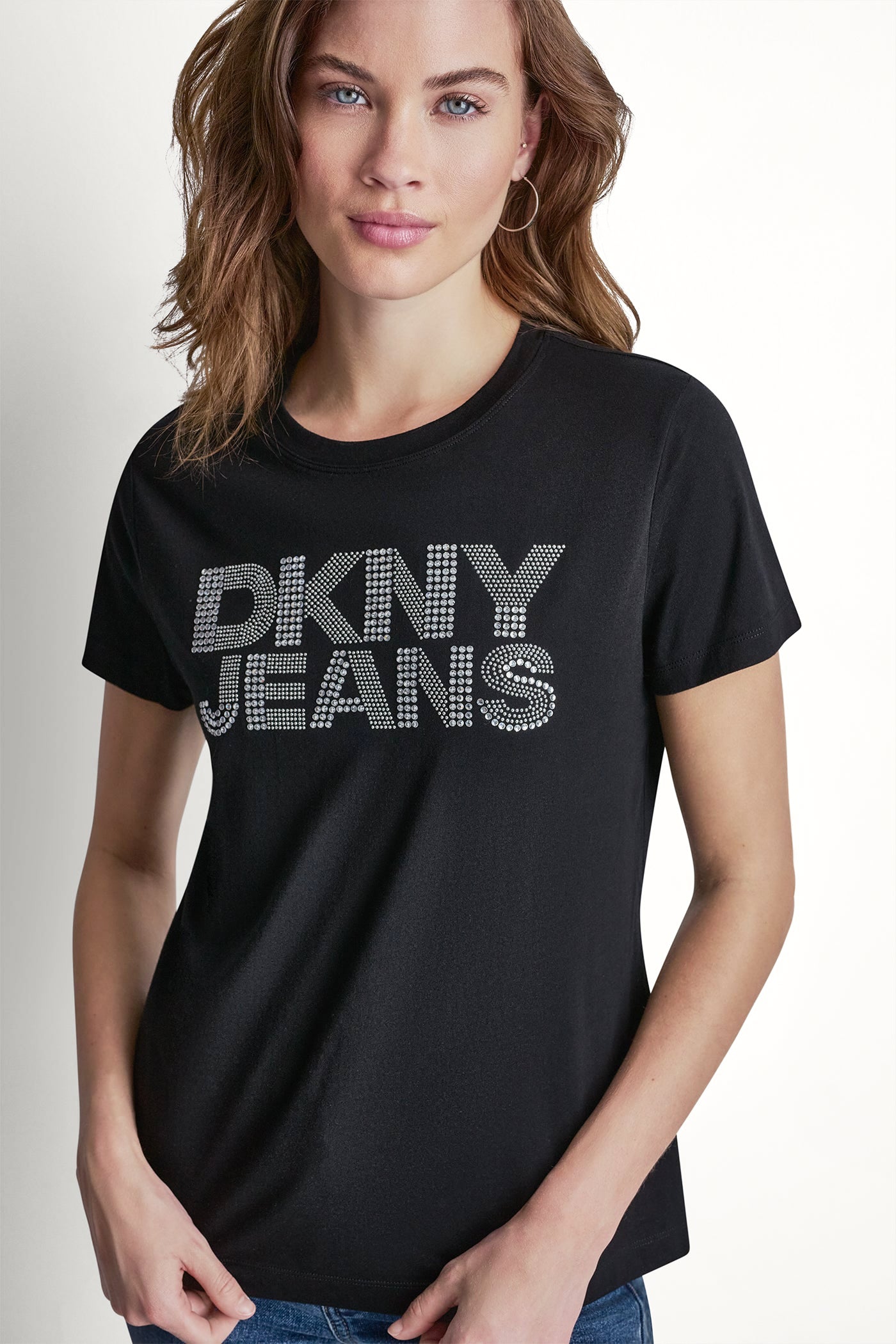 DKNY JEANS STACKED RHINESTONE DOME TEE View 2 | DKNY25 DKNY JEANS STACKED RHINESTONE DOME TEE View 2 | DKNY25