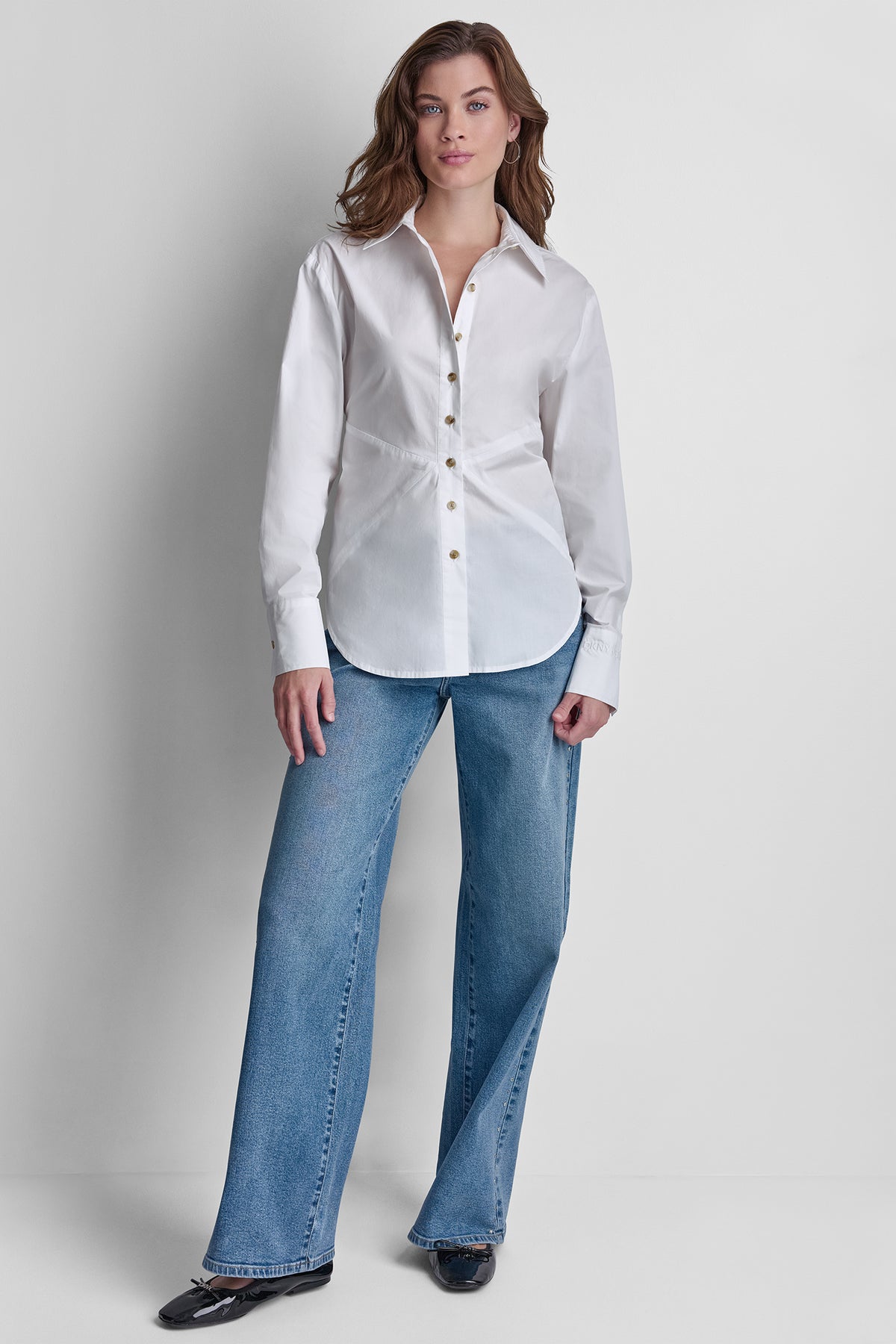 POPLIN CUTOUT TIE BACK SHIRT VIEW 2
