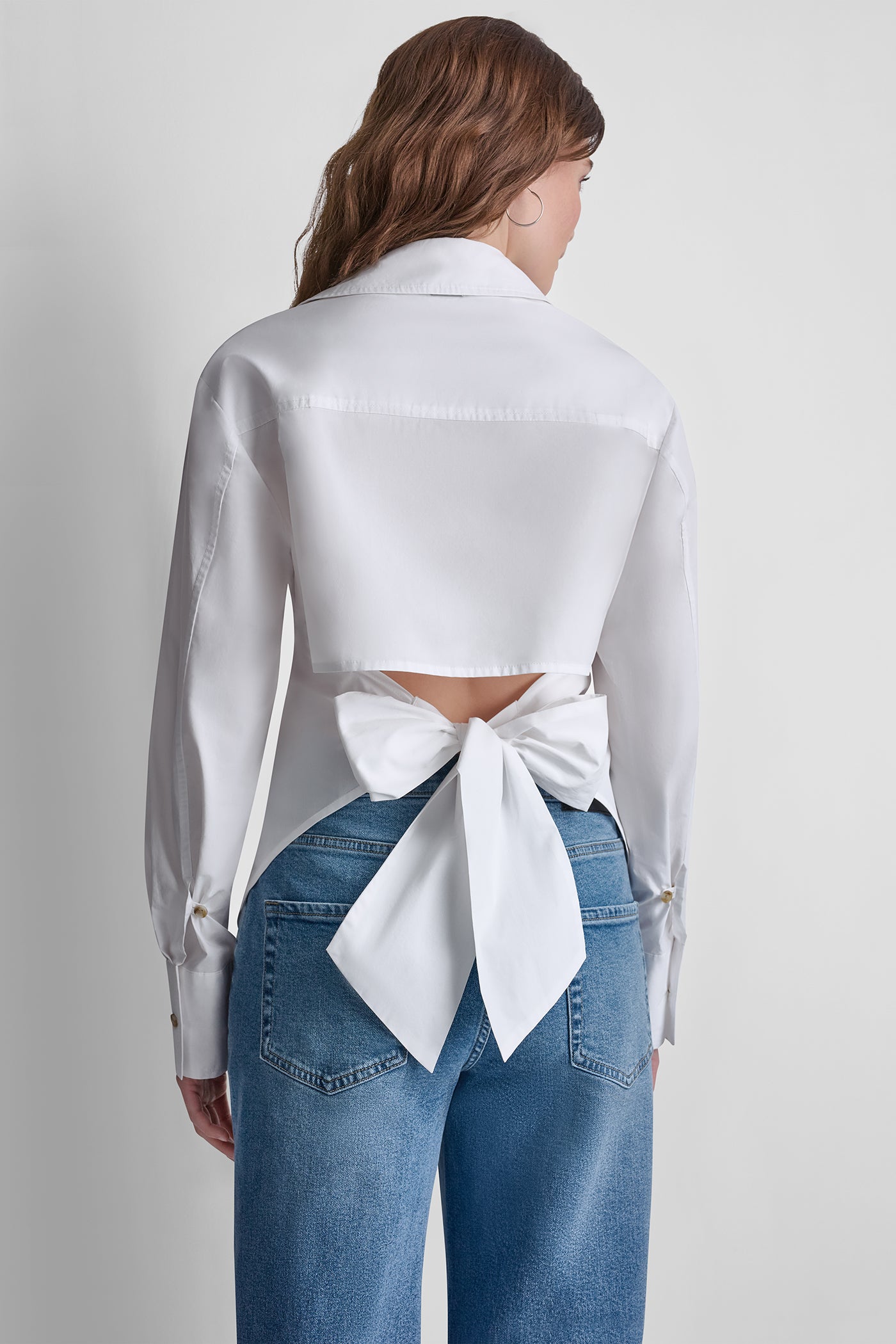 POPLIN CUTOUT TIE BACK SHIRT View 2 | Under $50 POPLIN CUTOUT TIE BACK SHIRT View 2 | Under $50