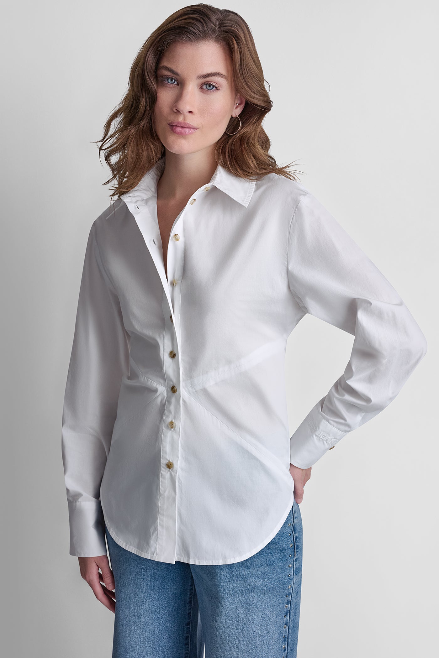 POPLIN CUTOUT TIE BACK SHIRT View 2 POPLIN CUTOUT TIE BACK SHIRT View 2