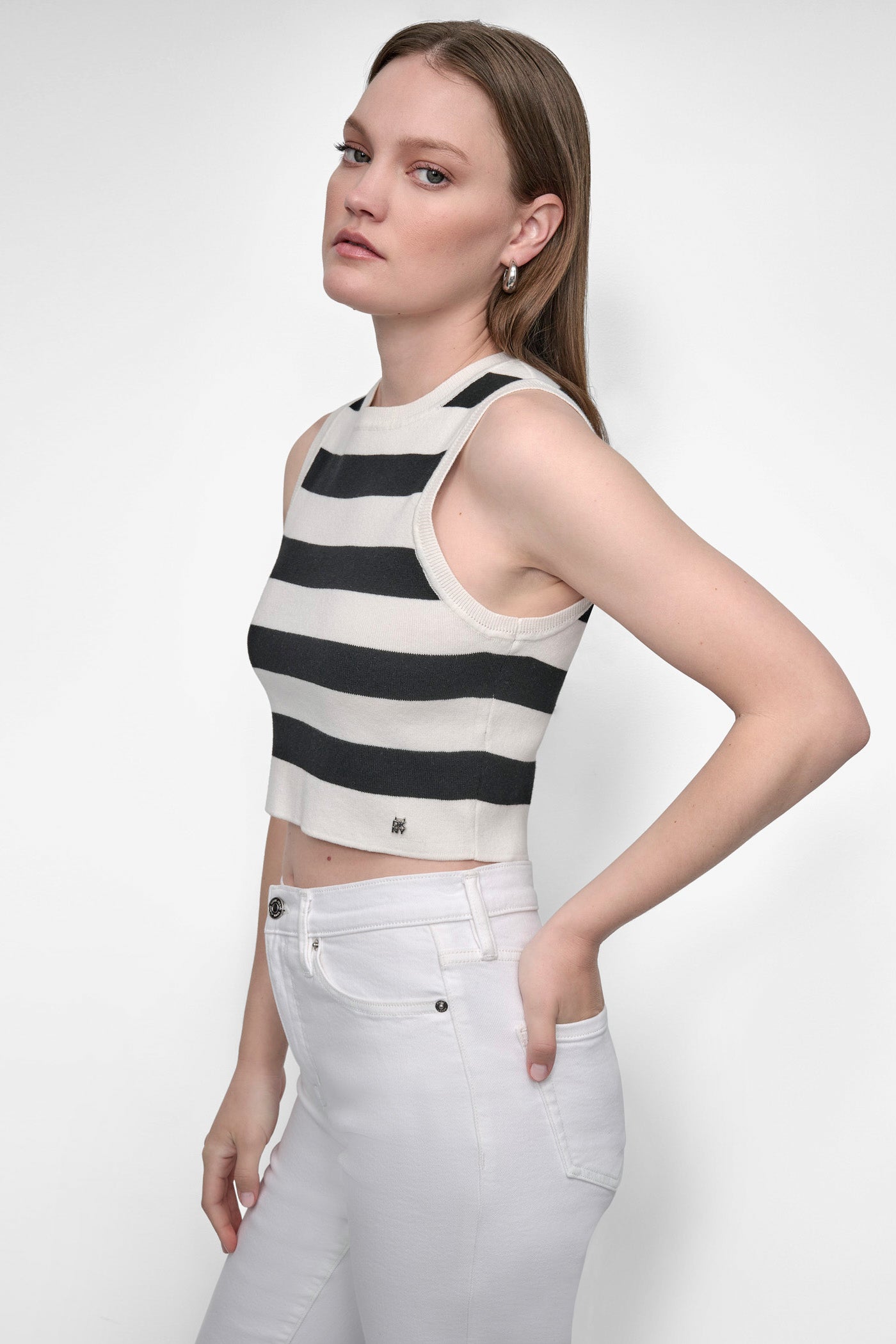 CROPPED JACQUARD SWEATER VIEW 3 | DKNY JEANS CROPPED JACQUARD SWEATER VIEW 3 | DKNY JEANS