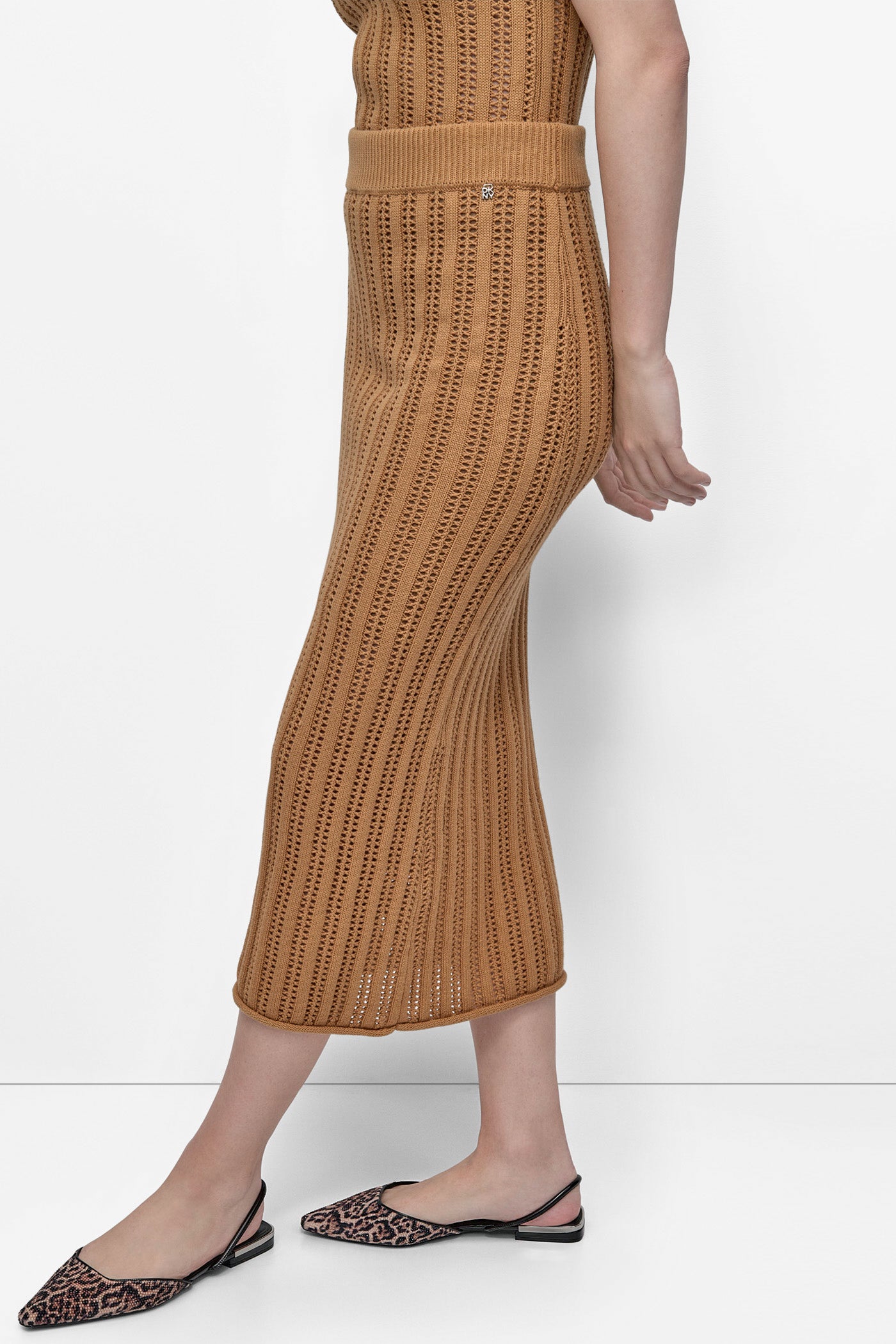 CABLE POINTELLE STITCH MIDI SKIRT VIEW 3 | DKNY JEANS CABLE POINTELLE STITCH MIDI SKIRT VIEW 3 | DKNY JEANS