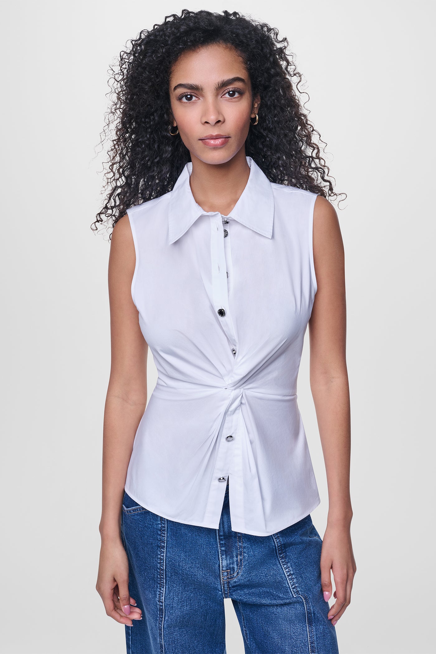 POPLIN TWIST FRONT SHIRT View 2 | SALE POPLIN TWIST FRONT SHIRT View 2 | SALE