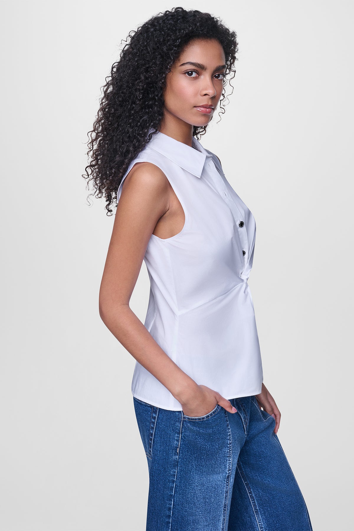 POPLIN TWIST FRONT SHIRT VIEW 2