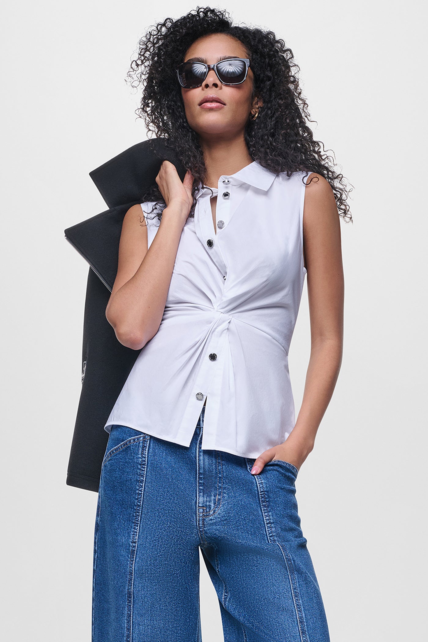 POPLIN TWIST FRONT SHIRT View 1 | SALE POPLIN TWIST FRONT SHIRT View 1 | SALE