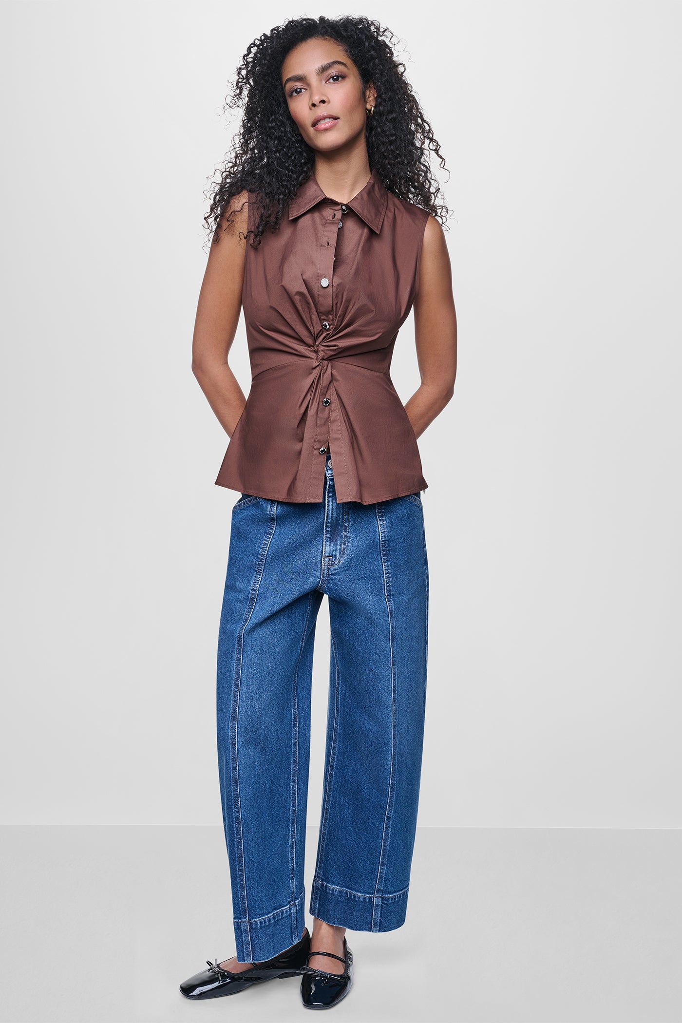 POPLIN TWIST FRONT SHIRT VIEW 5 | NEW NEUTRALS POPLIN TWIST FRONT SHIRT VIEW 5 | NEW NEUTRALS