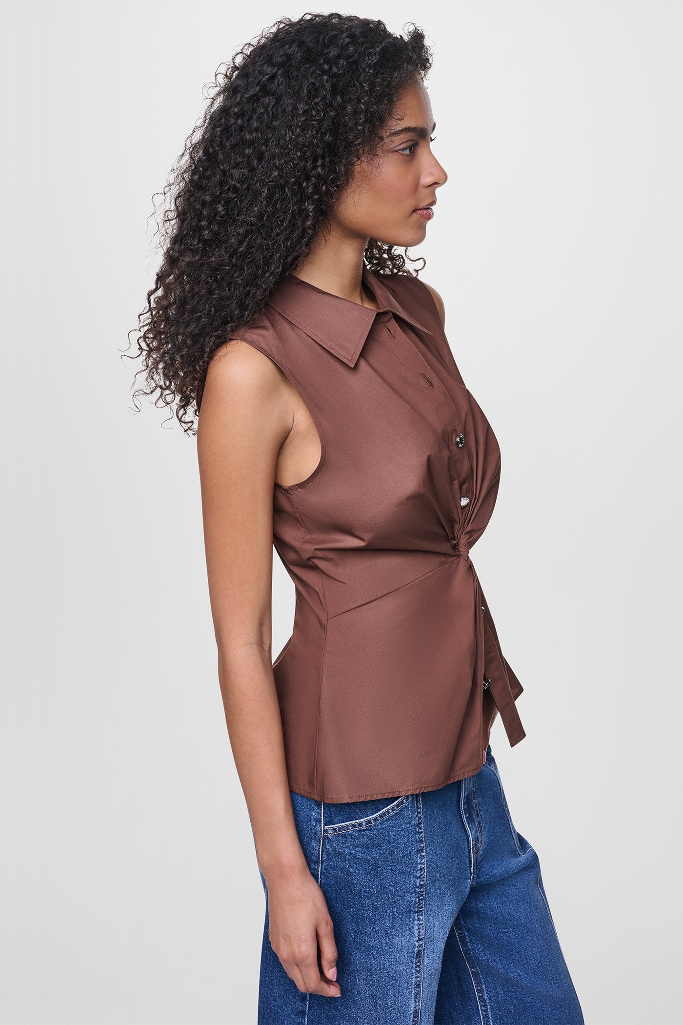 POPLIN TWIST FRONT SHIRT VIEW 4 | NEW NEUTRALS POPLIN TWIST FRONT SHIRT VIEW 4 | NEW NEUTRALS