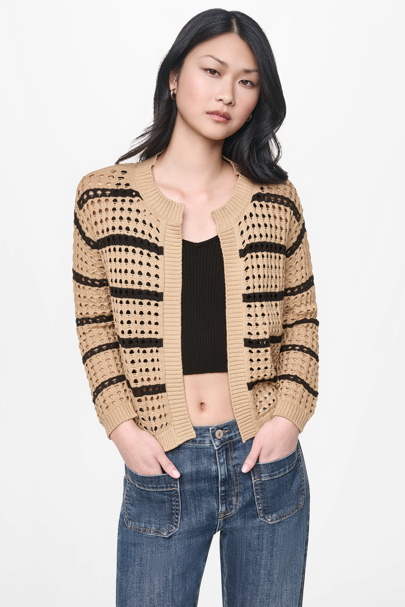 OPEN STITCH STRIPE CARDIGAN View 2 | SALE OPEN STITCH STRIPE CARDIGAN View 2 | SALE