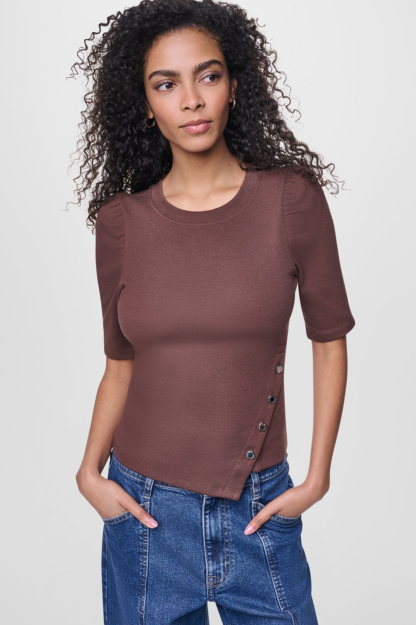 SHORT SLEEVE ASYMMETRIC TOP View 1 | NEW NEUTRALS SHORT SLEEVE ASYMMETRIC TOP View 1 | NEW NEUTRALS