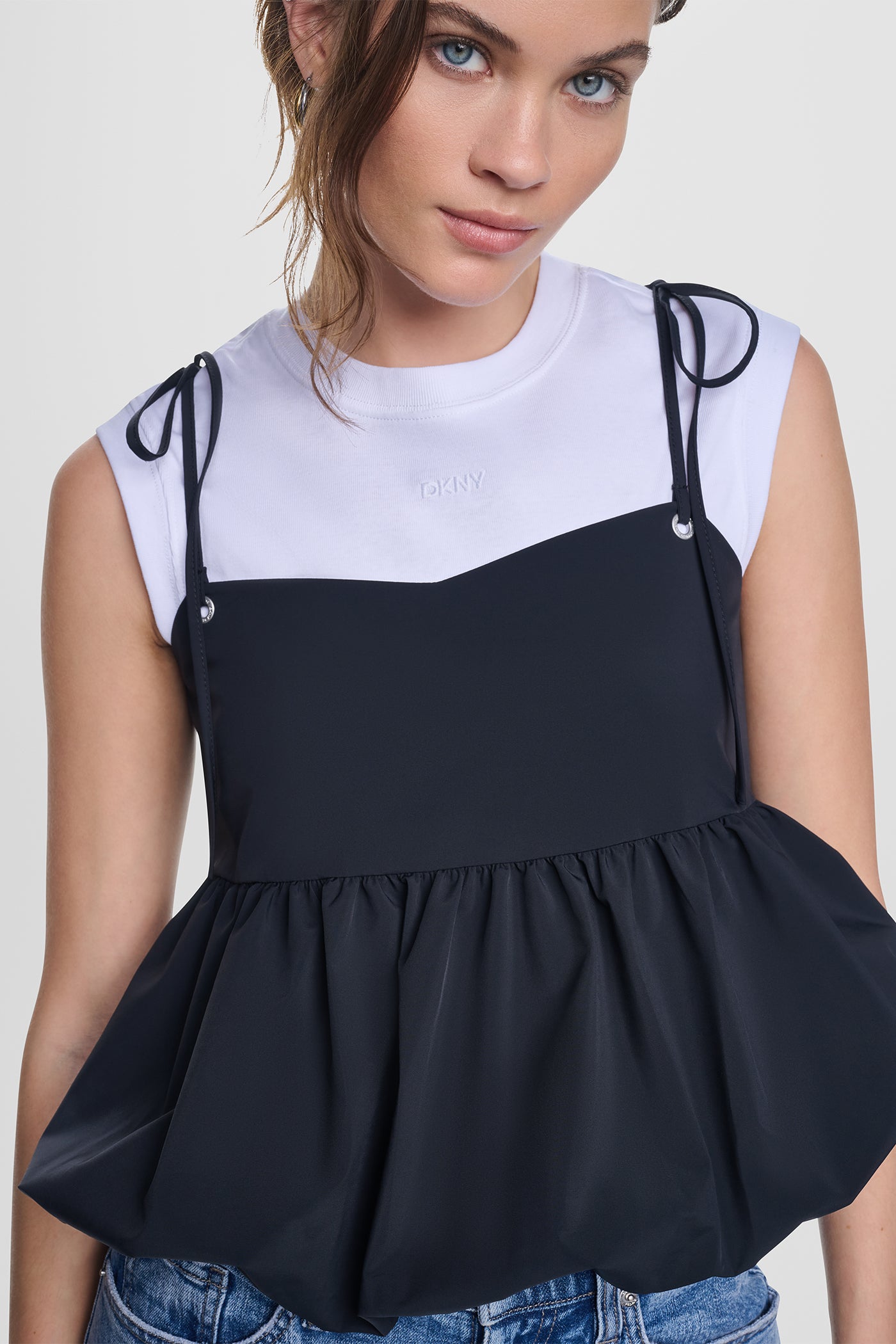 PEPLUM TANK WITH TIED STRAPS View 2 | Gifts Under $100 PEPLUM TANK WITH TIED STRAPS View 2 | Gifts Under $100