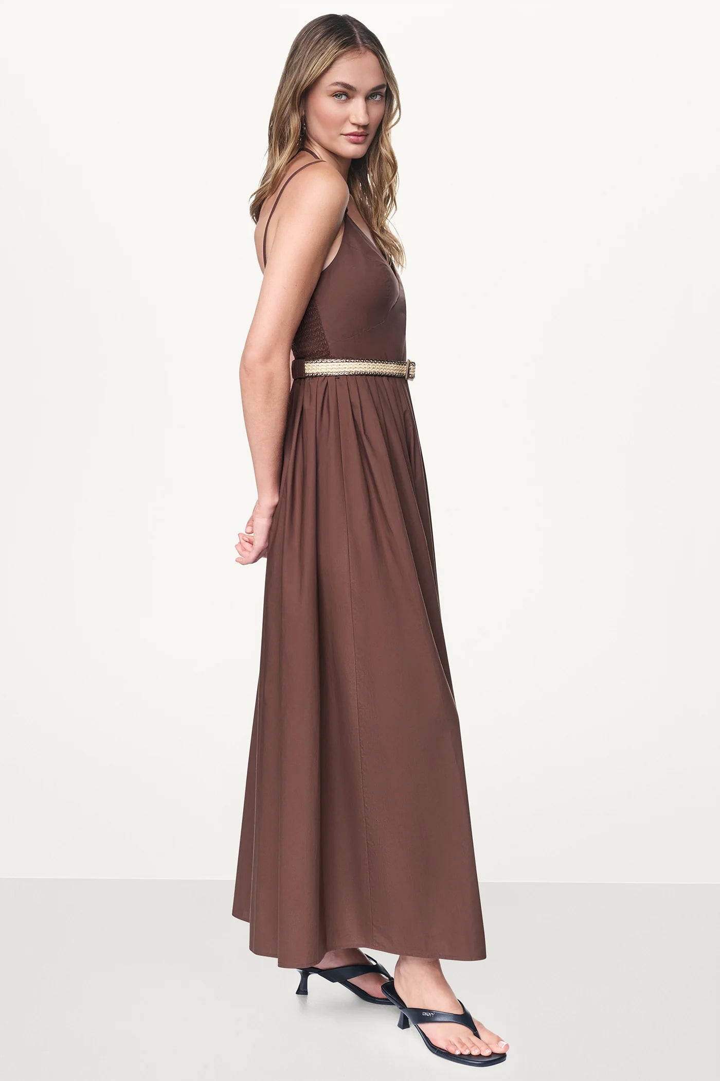 STRAPPY V-NECK MAXI DRESS WITH RAFFIA BELT VIEW 3 | NEW NEUTRALS STRAPPY V-NECK MAXI DRESS WITH RAFFIA BELT VIEW 3 | NEW NEUTRALS