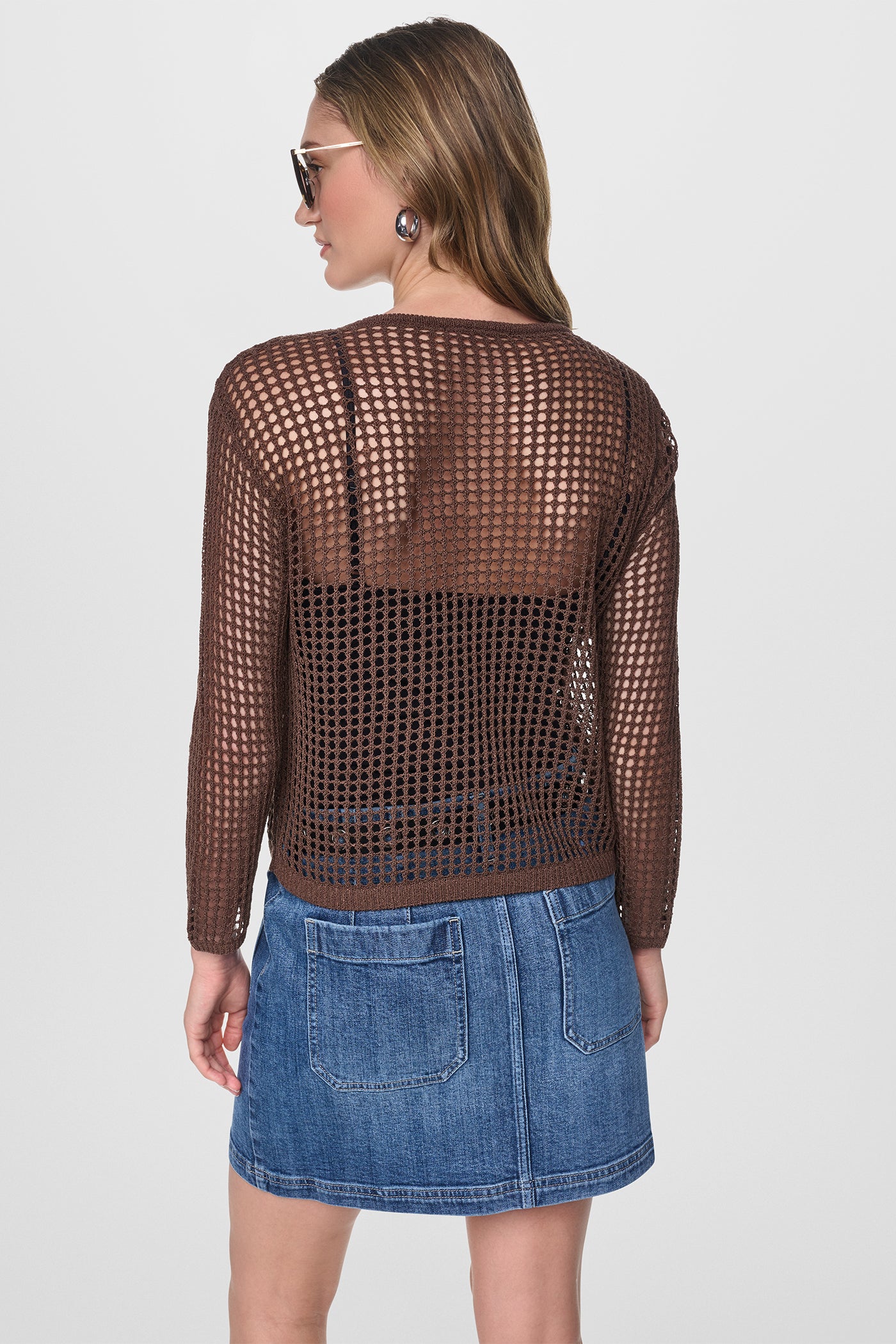 CROCHET OPEN-STITCH LOGO SWEATER VIEW 3 | NEW NEUTRALS CROCHET OPEN-STITCH LOGO SWEATER VIEW 3 | NEW NEUTRALS