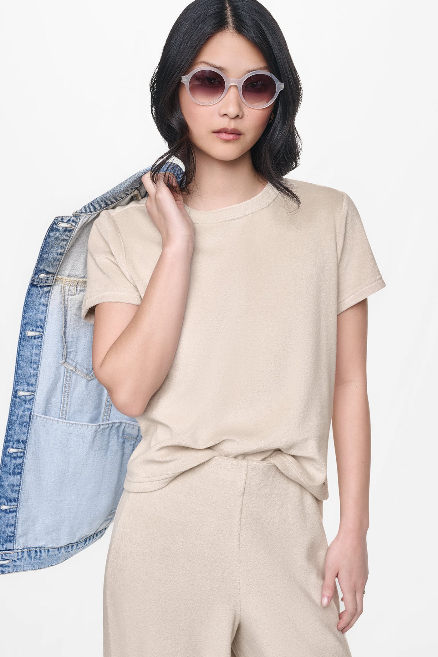 TOWELLING TERRY CREW NECK TEE VIEW 1 TOWELLING TERRY CREW NECK TEE VIEW 1