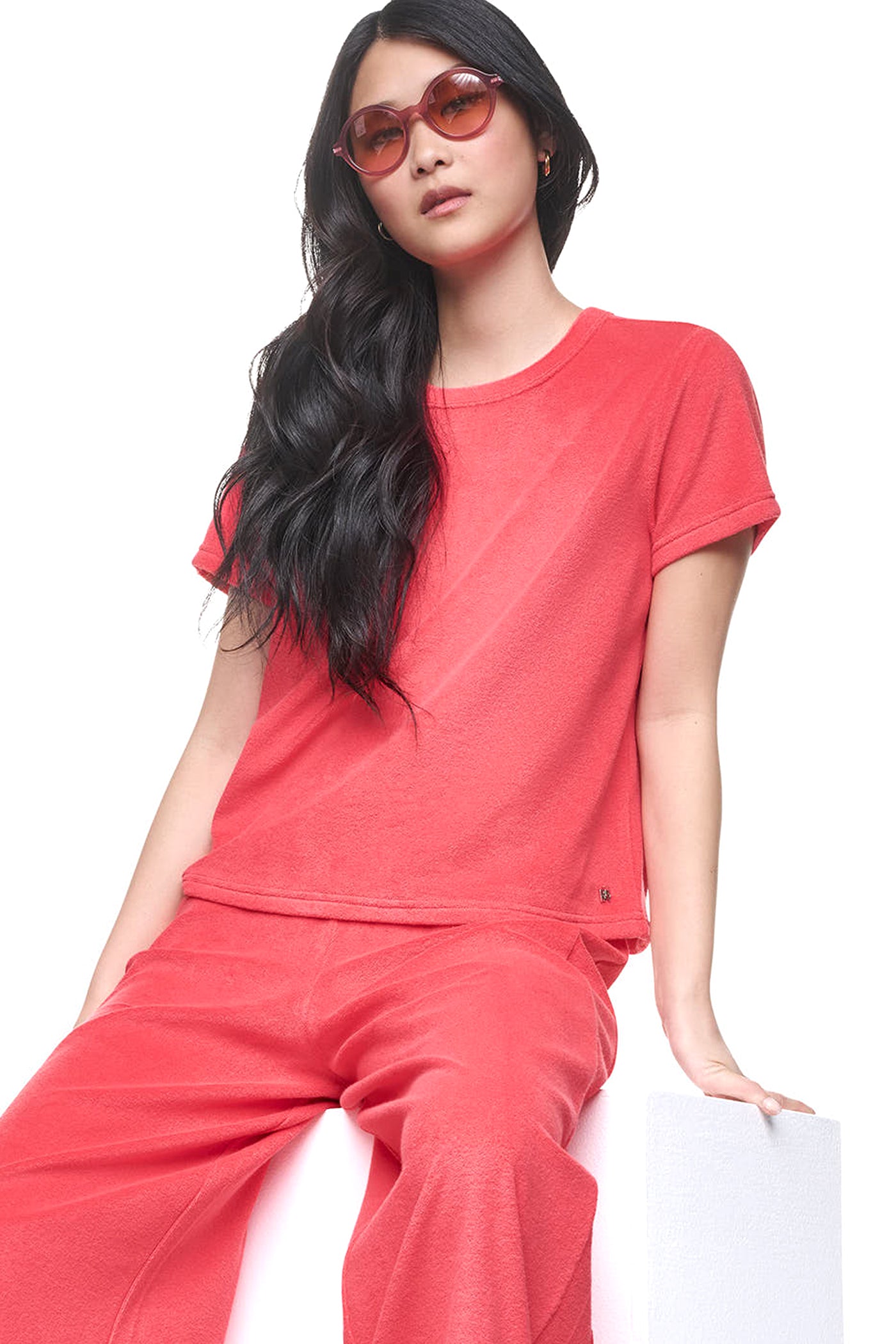 TOWELLING TERRY CREW NECK TEE View 1 | DKNY JEANS TOWELLING TERRY CREW NECK TEE View 1 | DKNY JEANS
