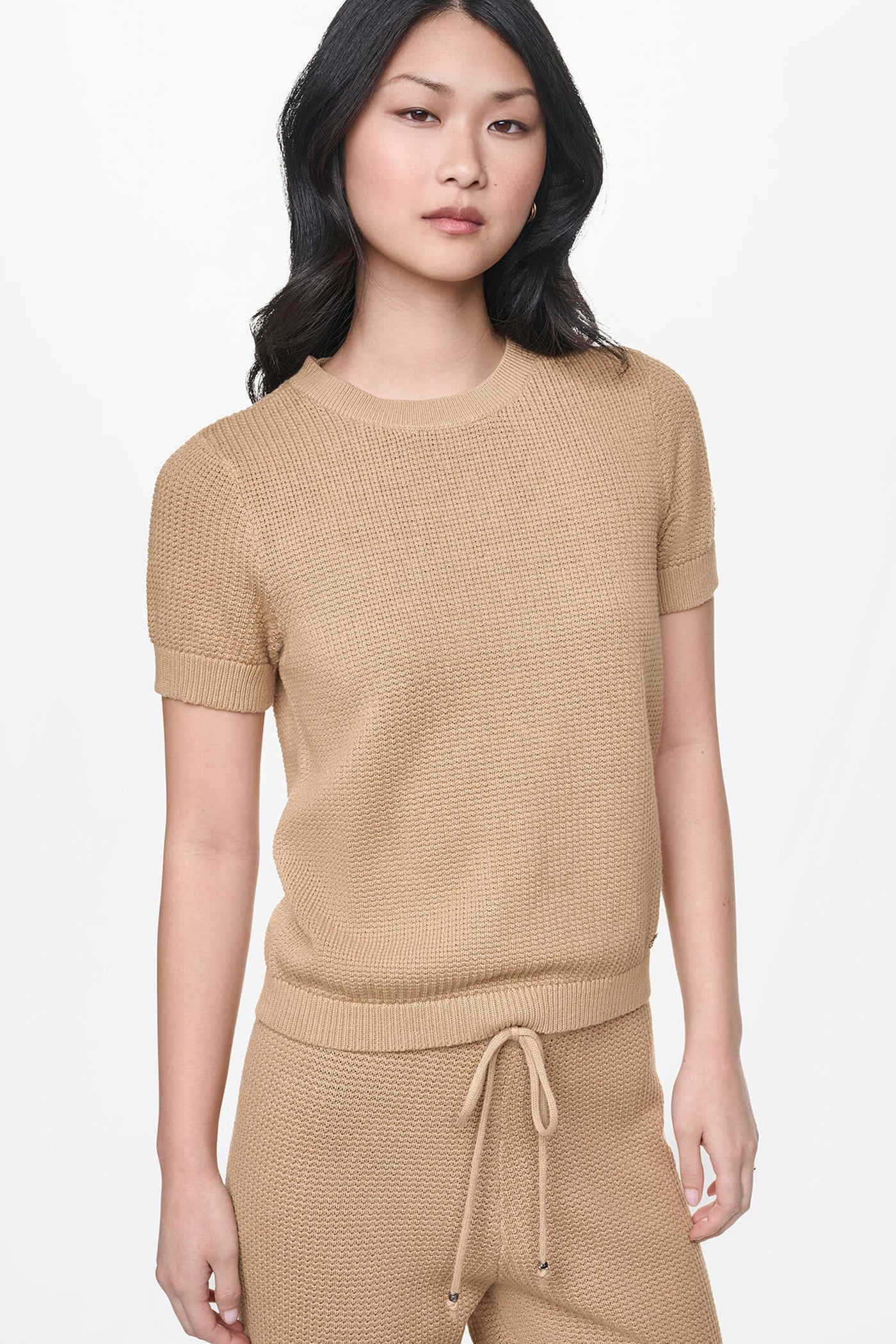 SHORT SLEEVE TUCK STITCH SWEATER View 1 | NEW NEUTRALS SHORT SLEEVE TUCK STITCH SWEATER View 1 | NEW NEUTRALS