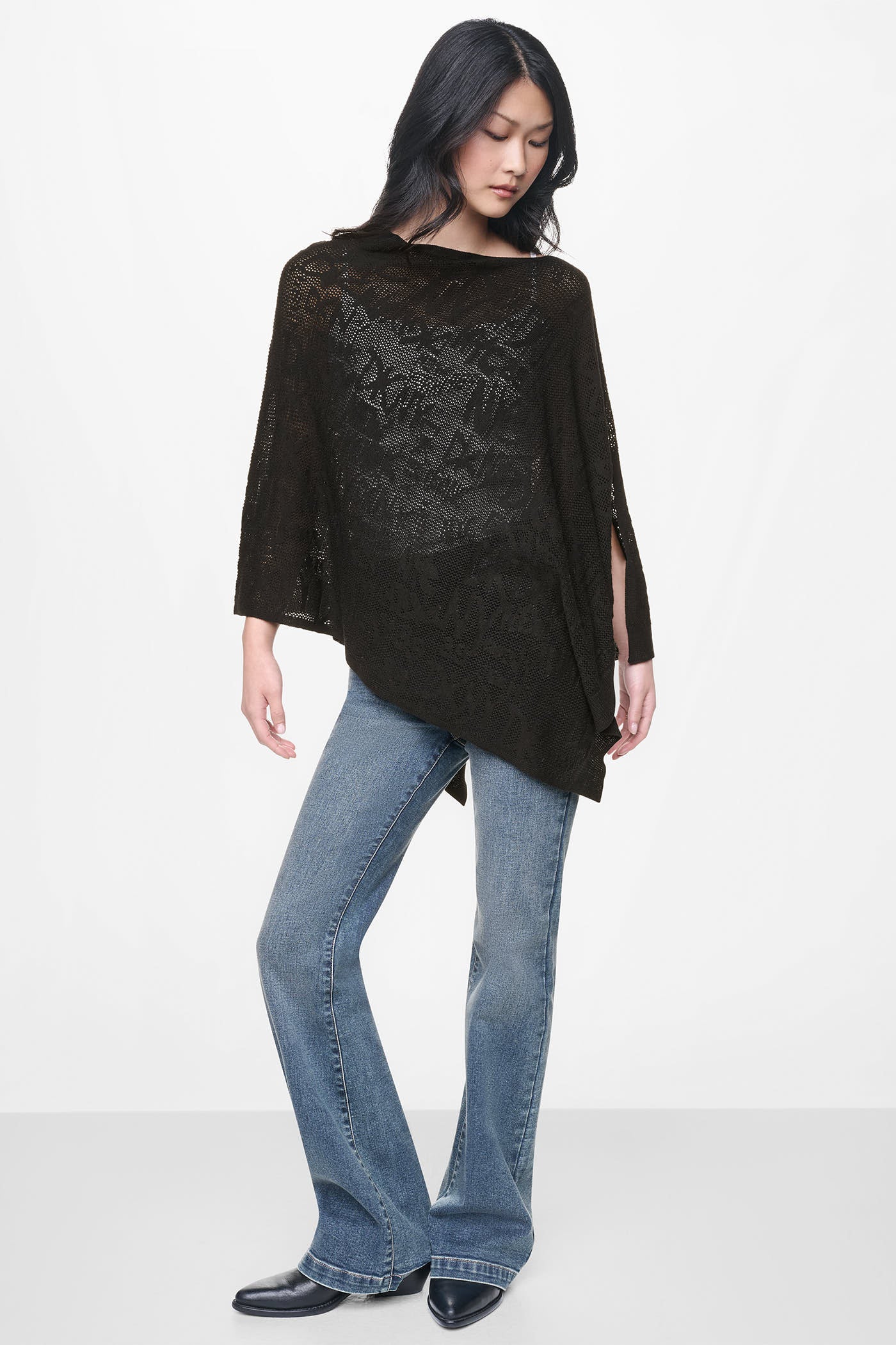 ASYMMETRIC FINE GAUGE PONCHO View 1 | DKNY JEANS ASYMMETRIC FINE GAUGE PONCHO View 1 | DKNY JEANS