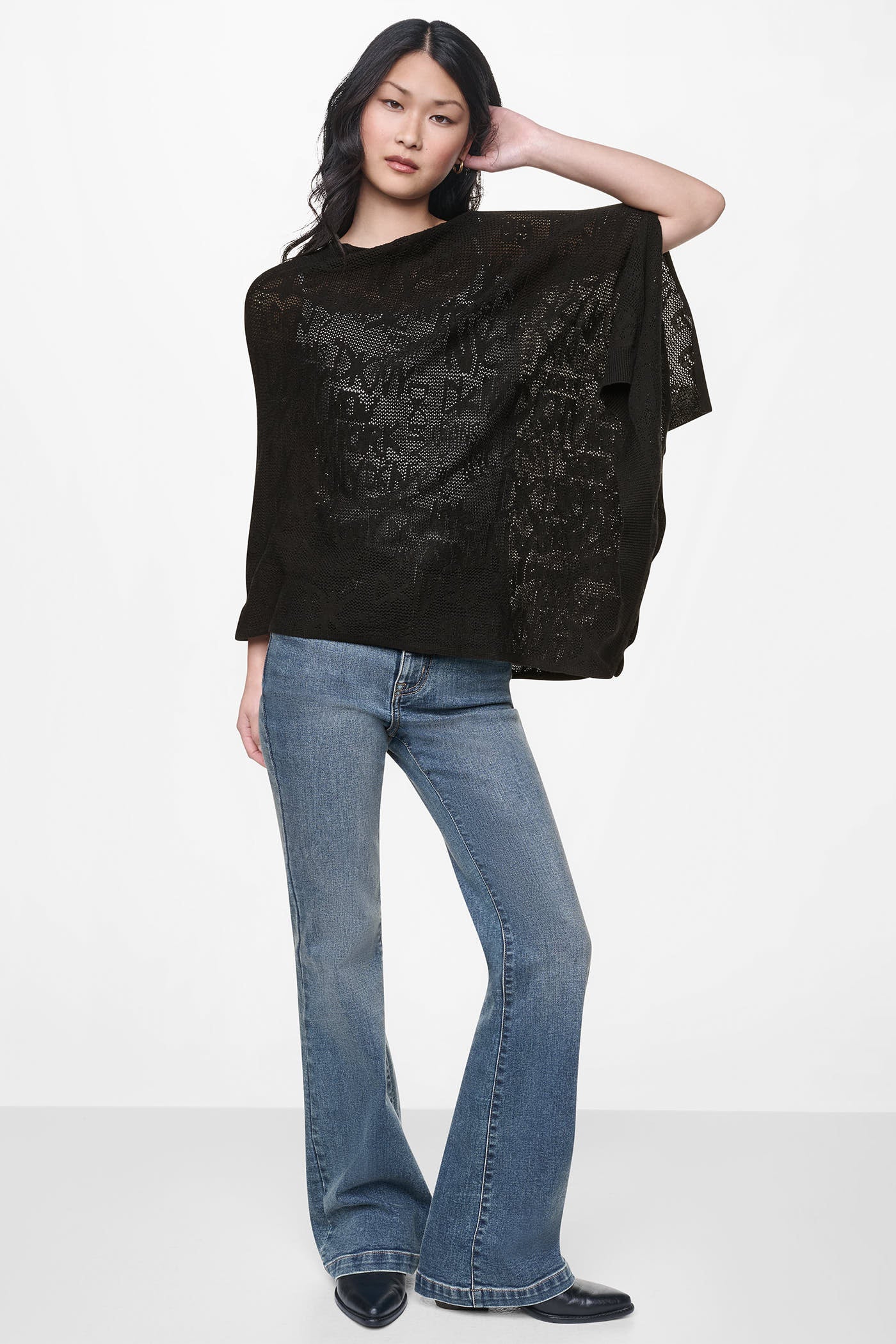 ASYMMETRIC FINE GAUGE PONCHO VIEW 5 | Gifts Under $100 ASYMMETRIC FINE GAUGE PONCHO VIEW 5 | Gifts Under $100