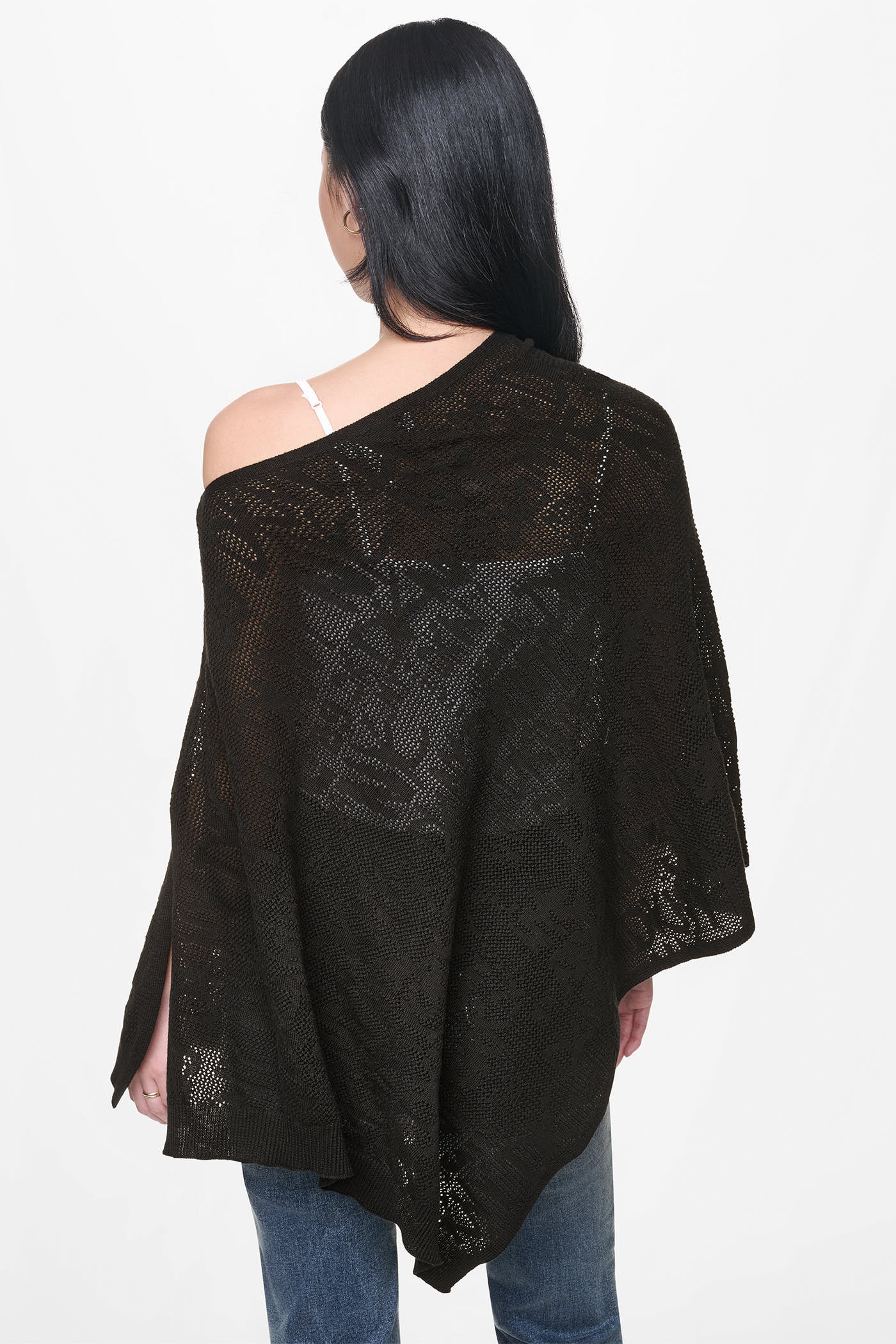 ASYMMETRIC FINE GAUGE PONCHO VIEW 3 | Gifts Under $100 ASYMMETRIC FINE GAUGE PONCHO VIEW 3 | Gifts Under $100
